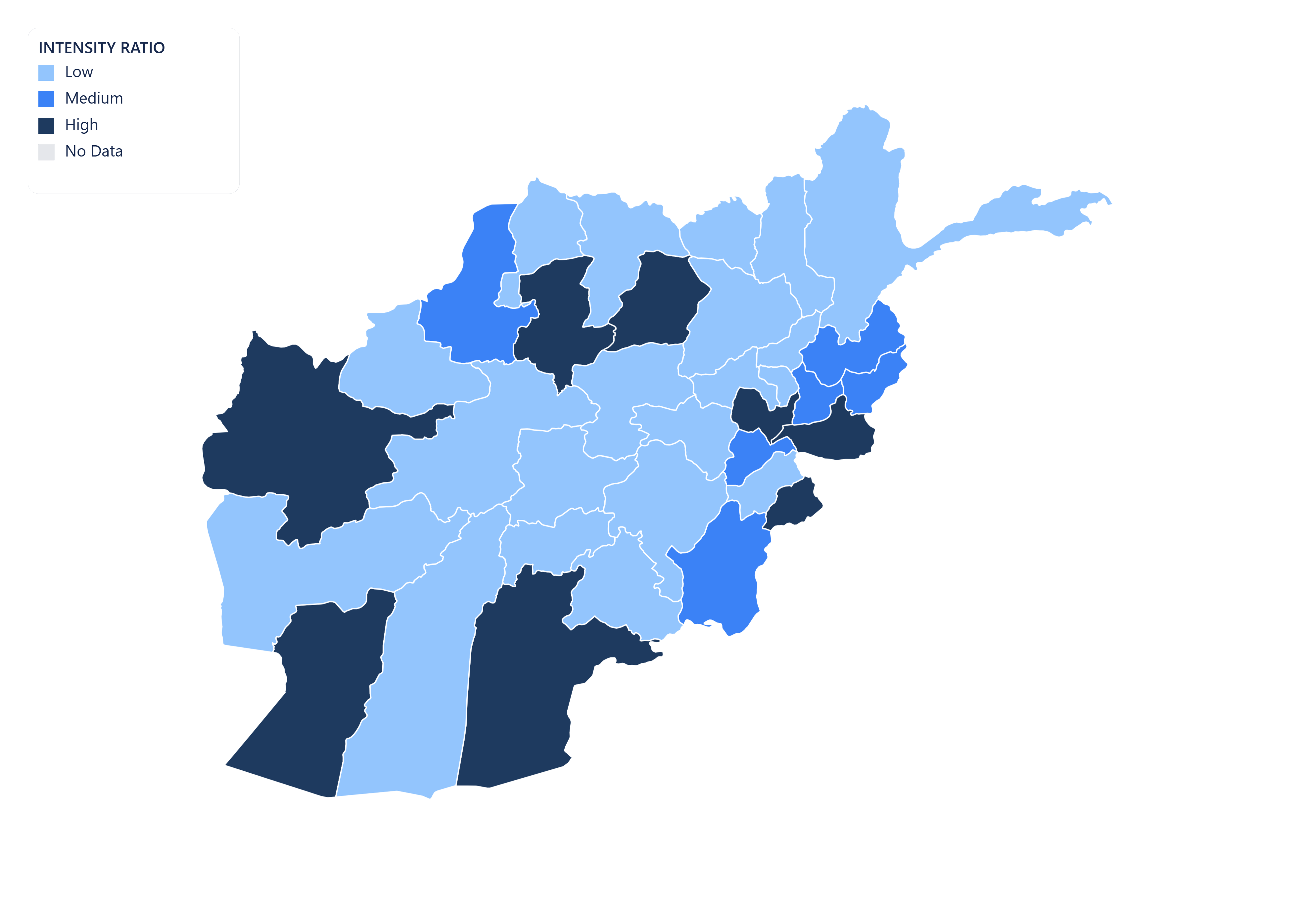 Afghanistan choropleth map