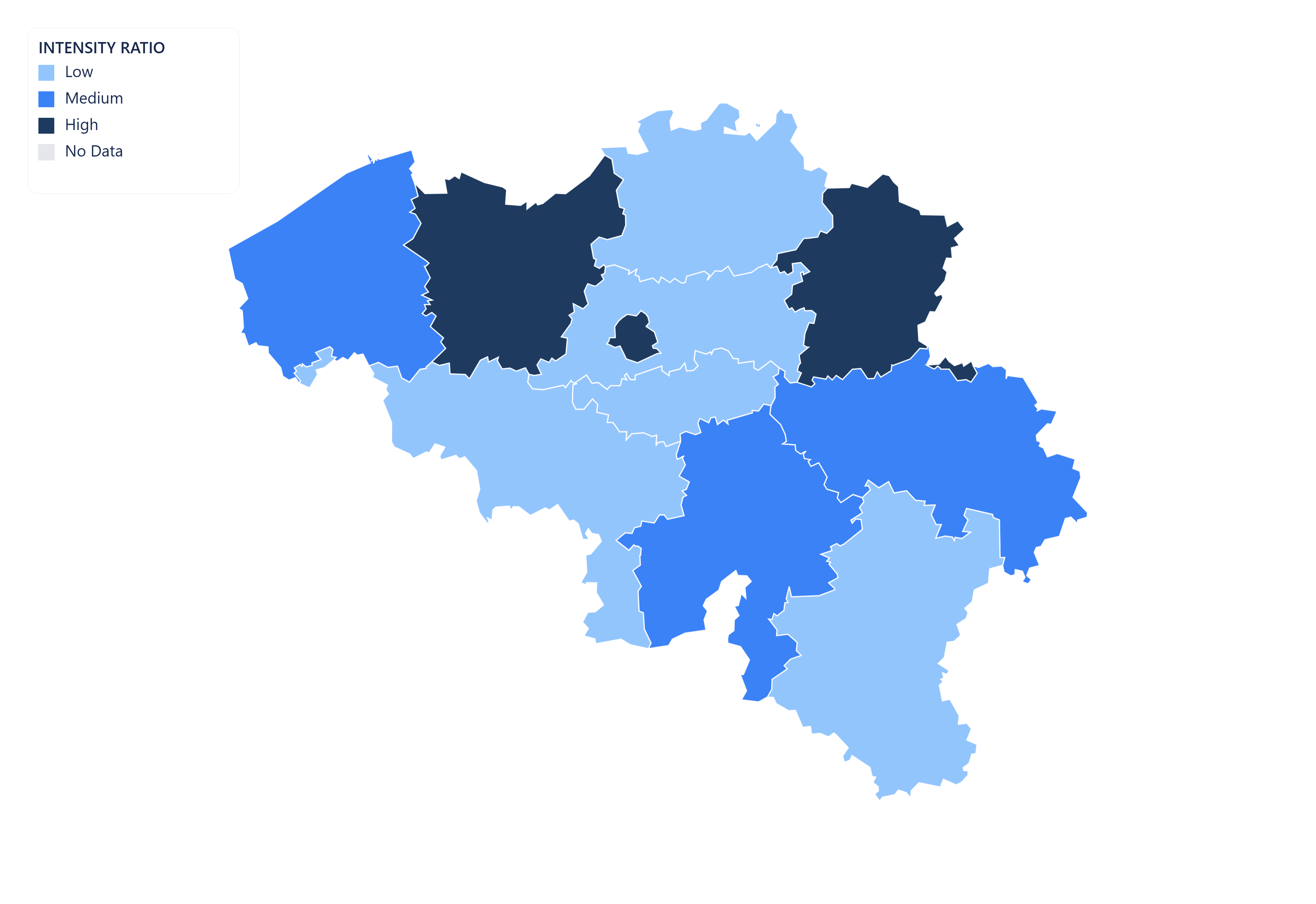Belgium choropleth map