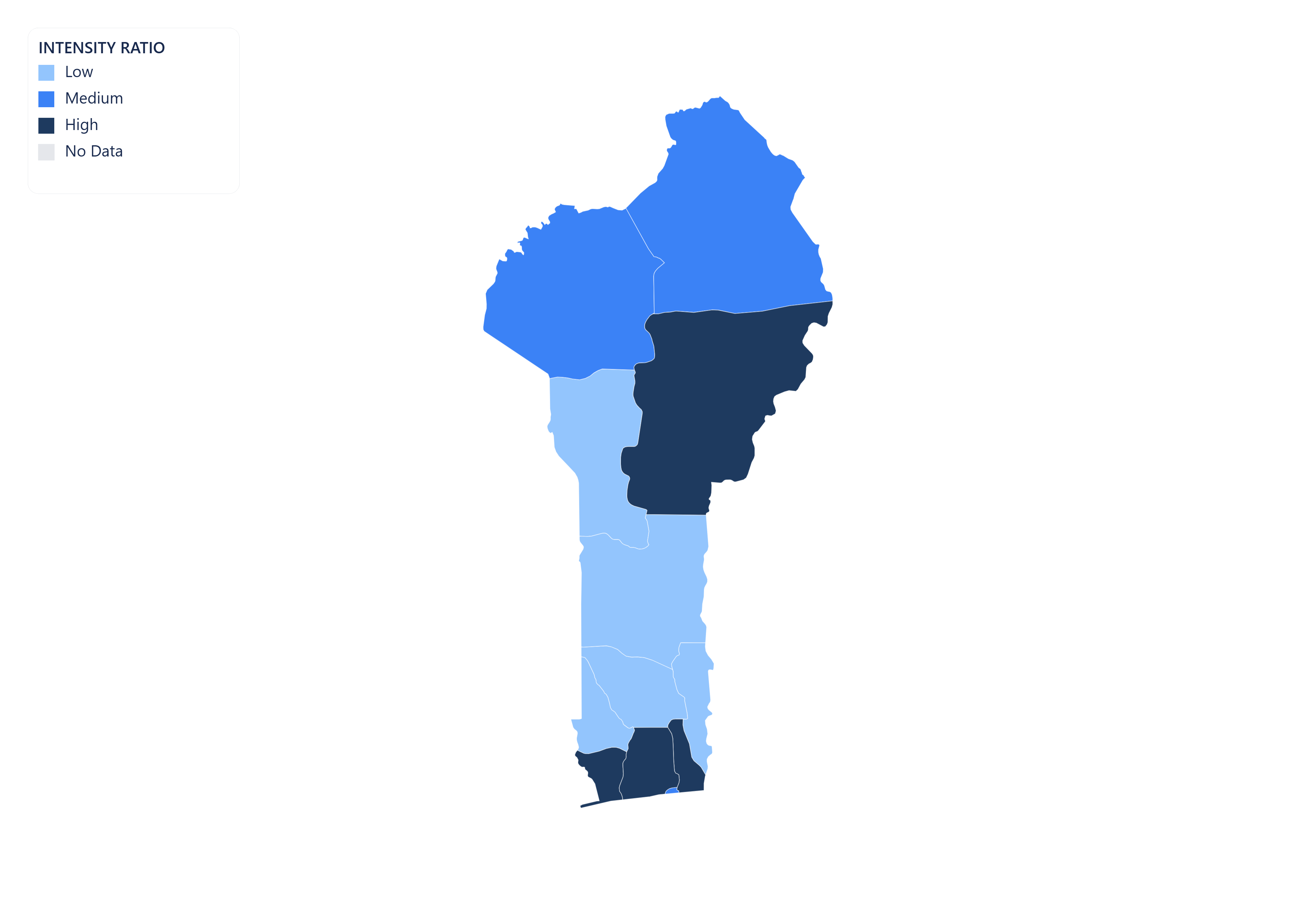 Benin choropleth map