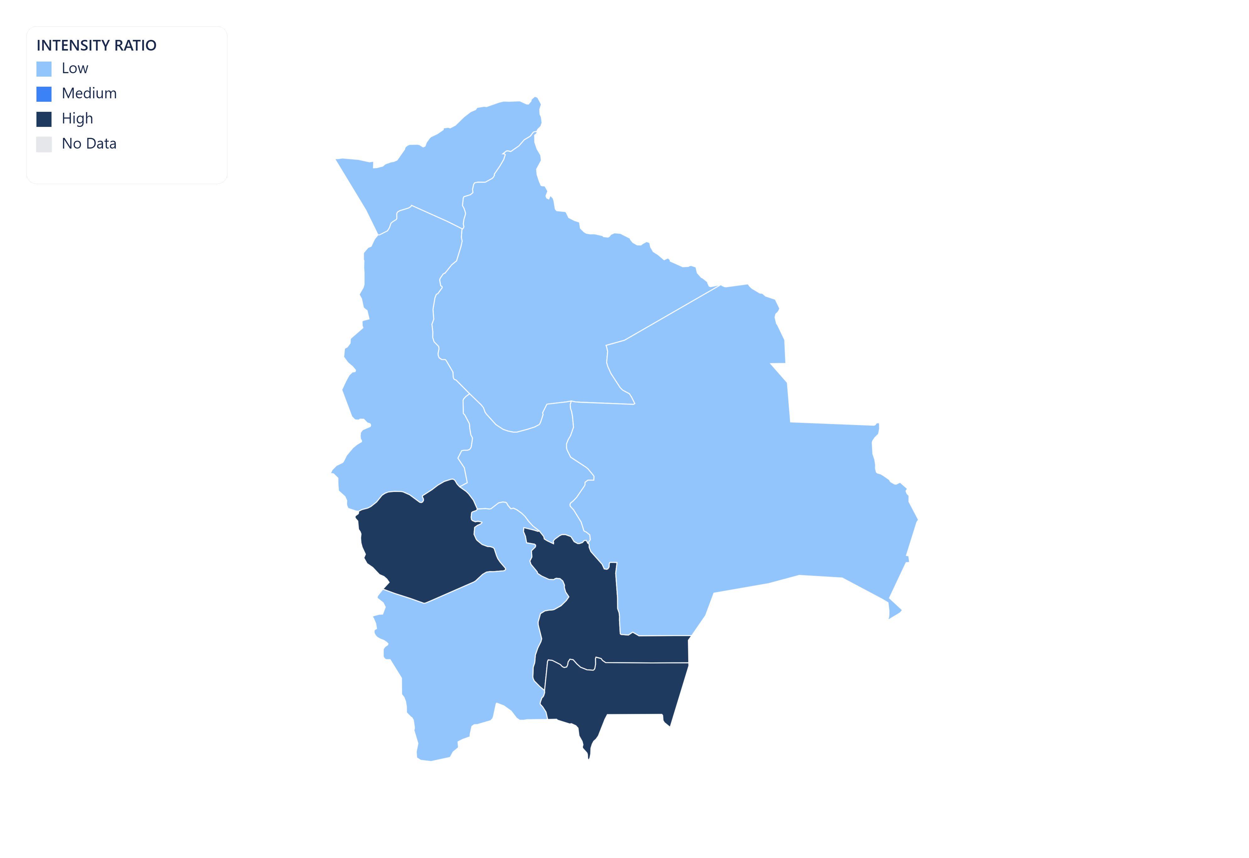 Bolivia choropleth map