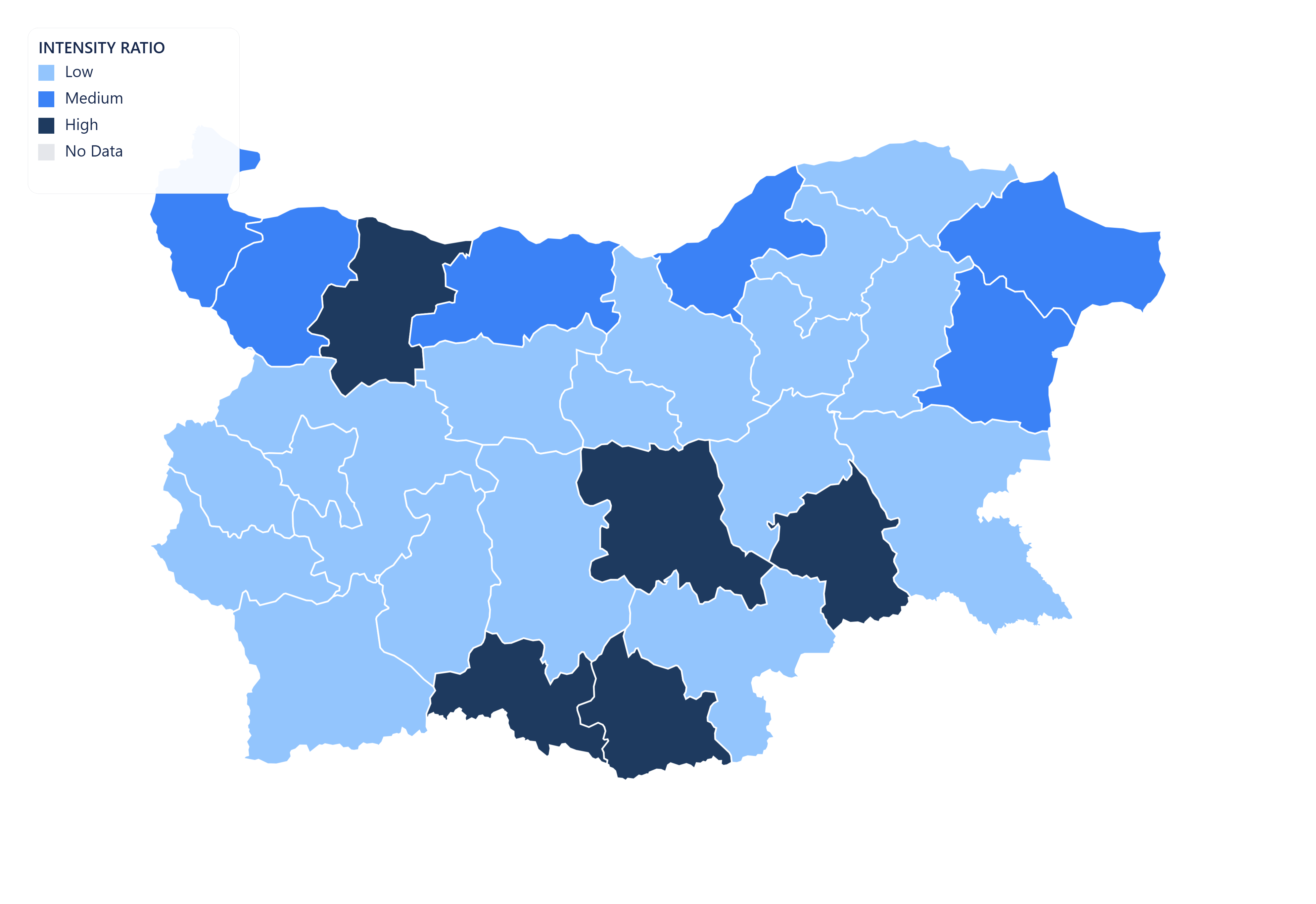 Bulgaria choropleth map