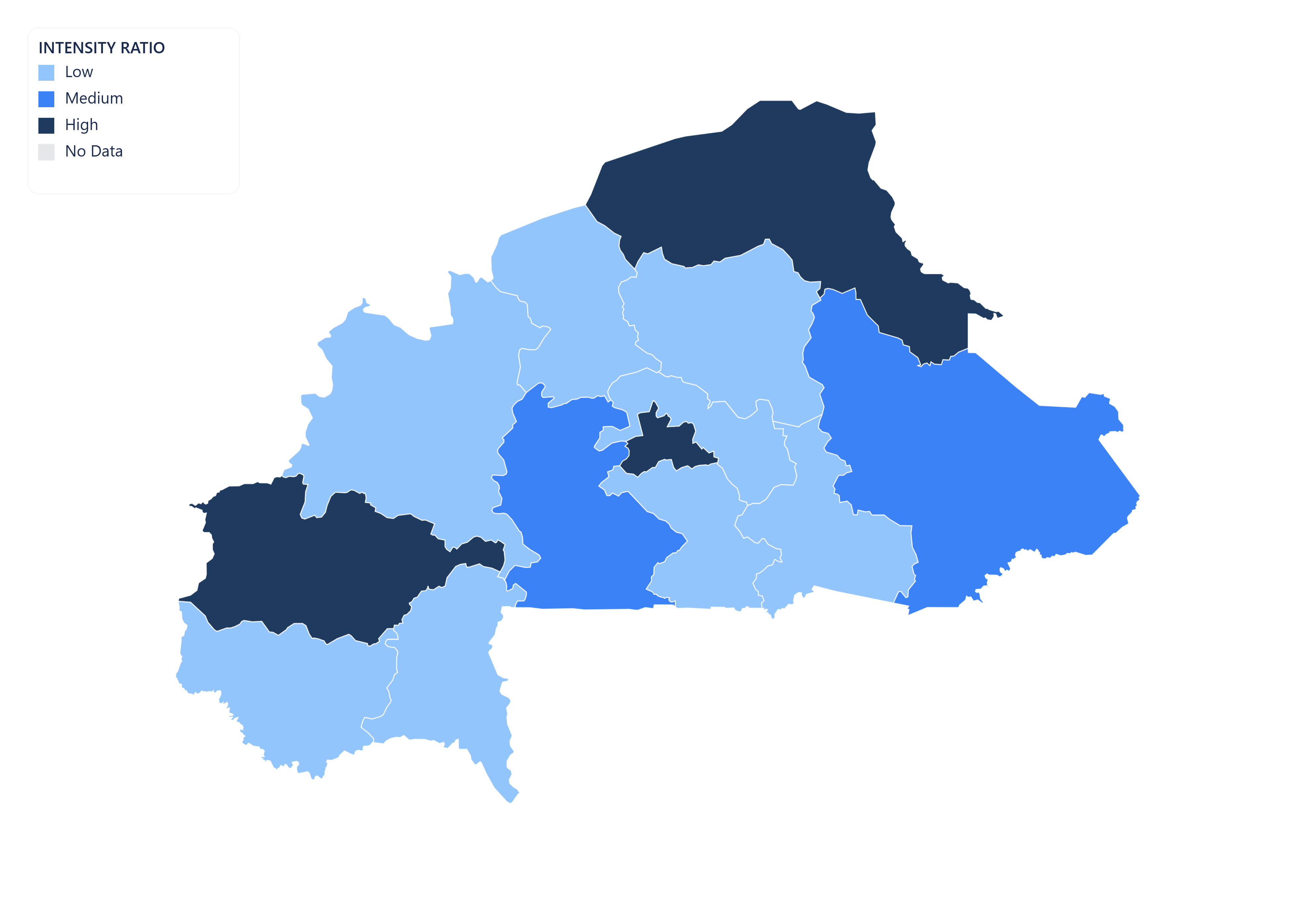 Burkina Faso choropleth map