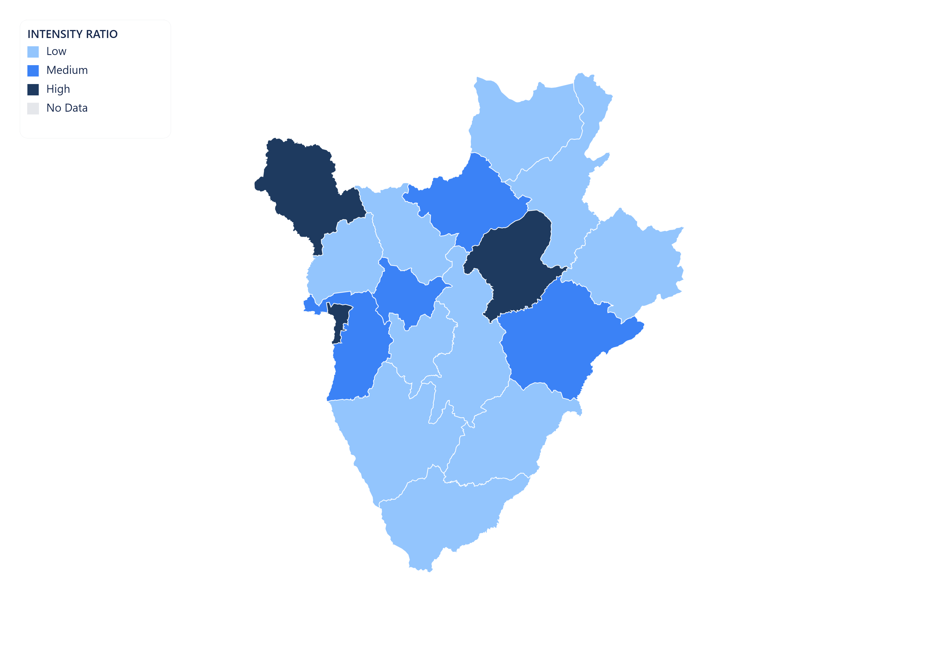 Burundi choropleth map
