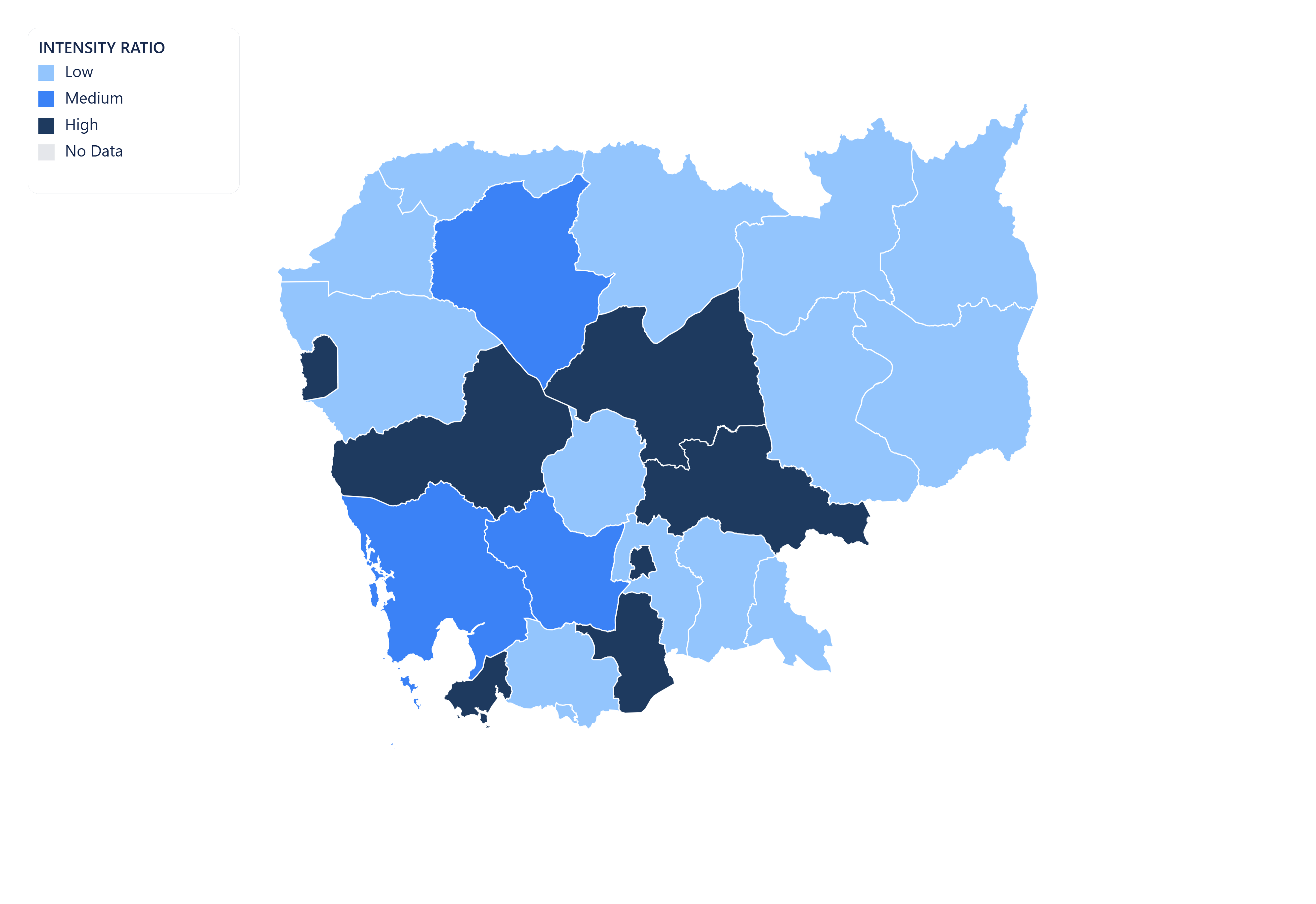 Cambodia choropleth map