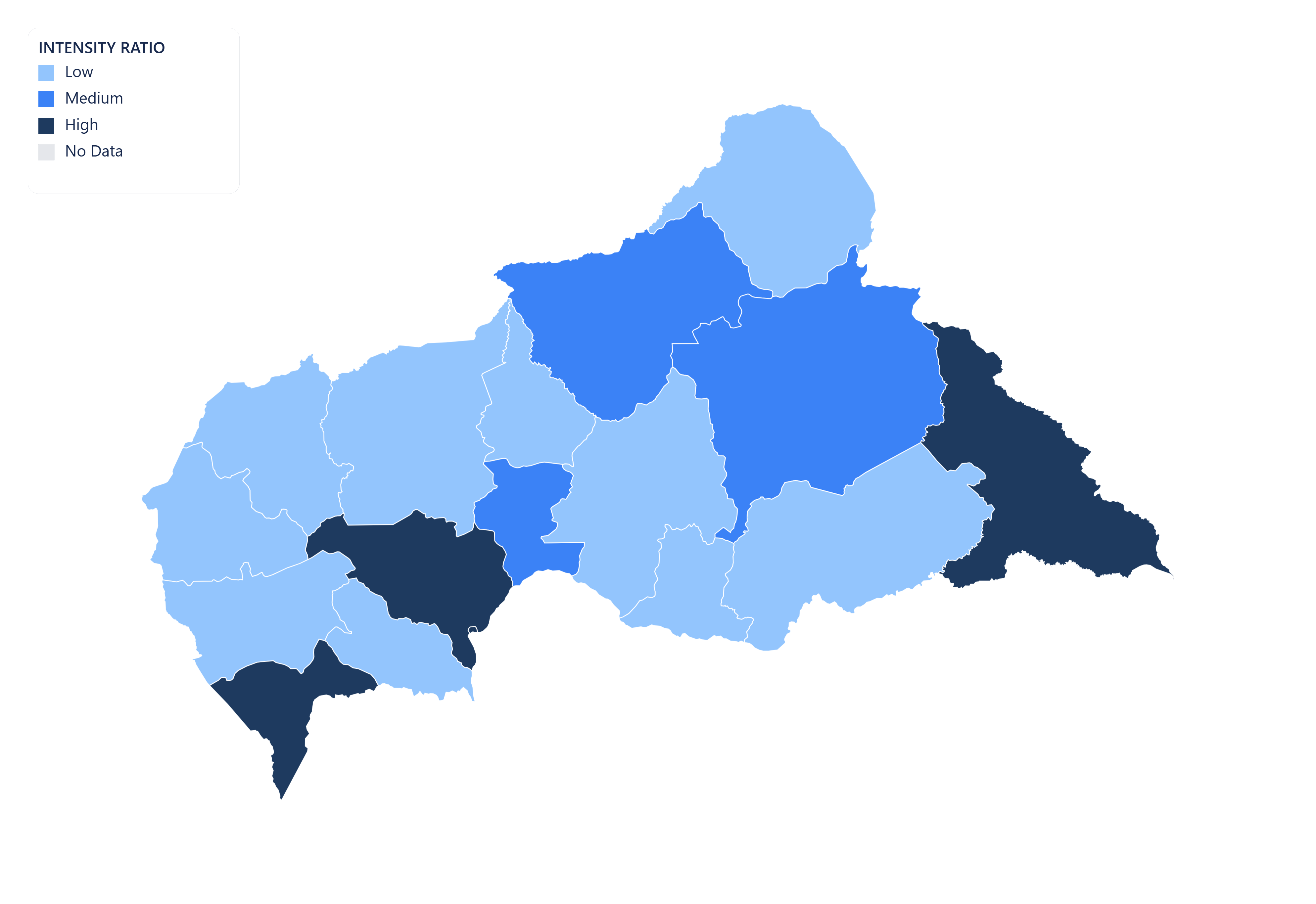 Central African Republic choropleth map