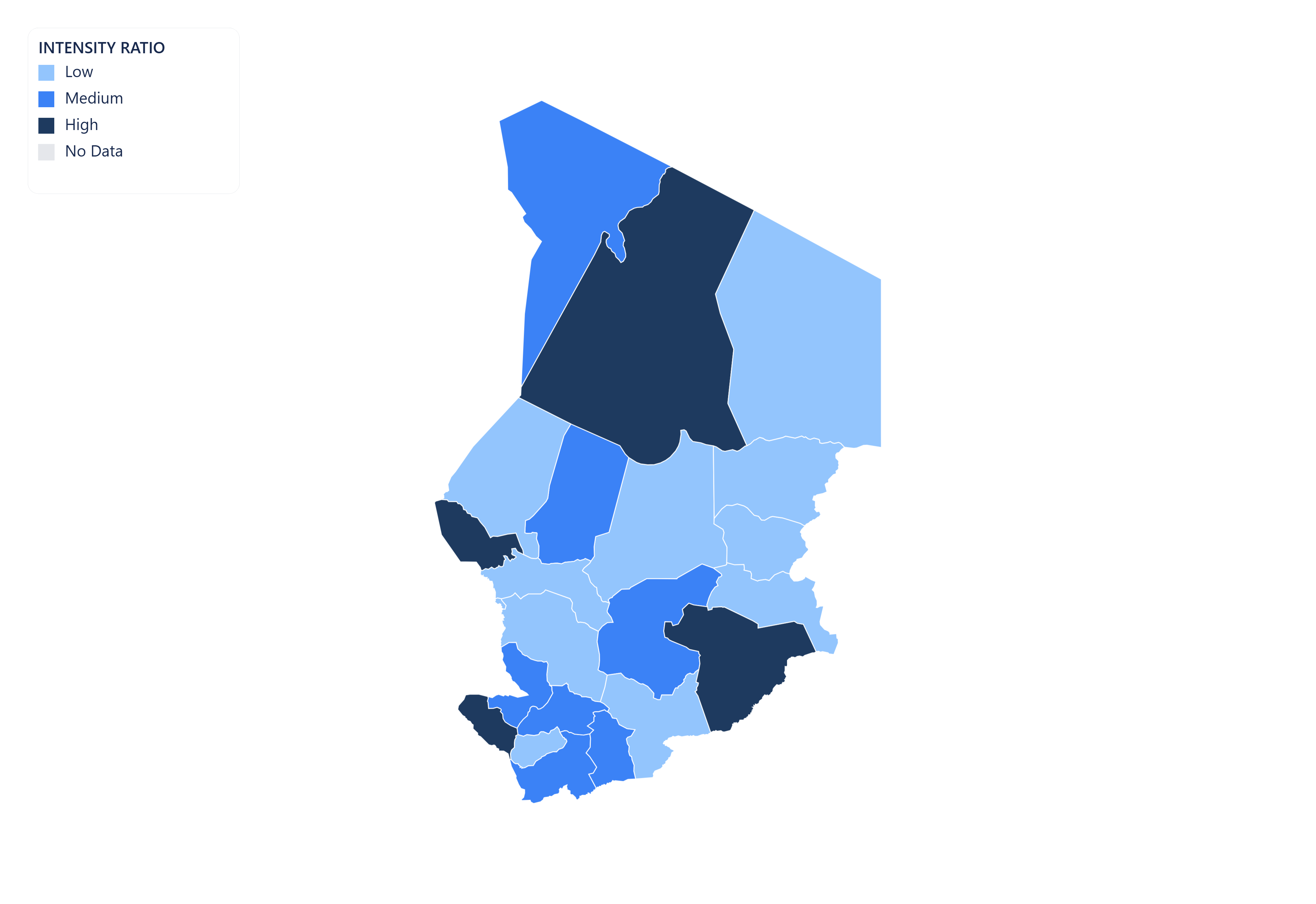Chad choropleth map