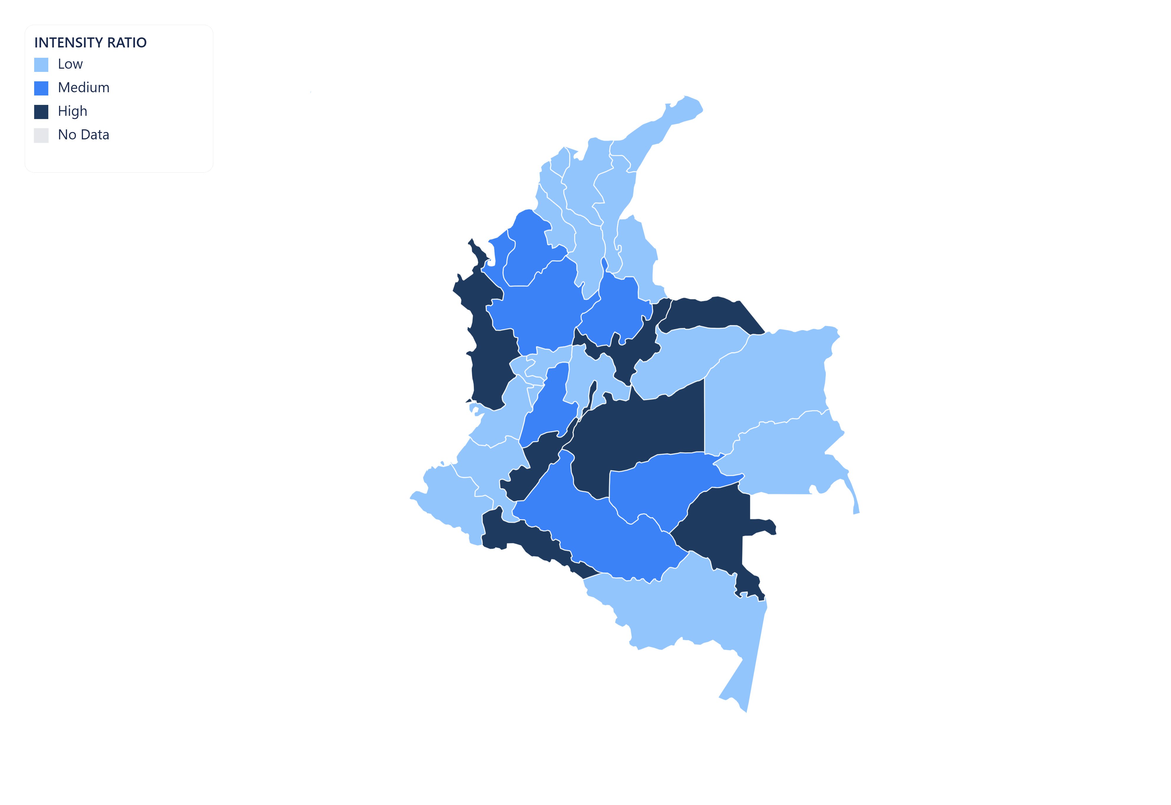 Colombia choropleth map