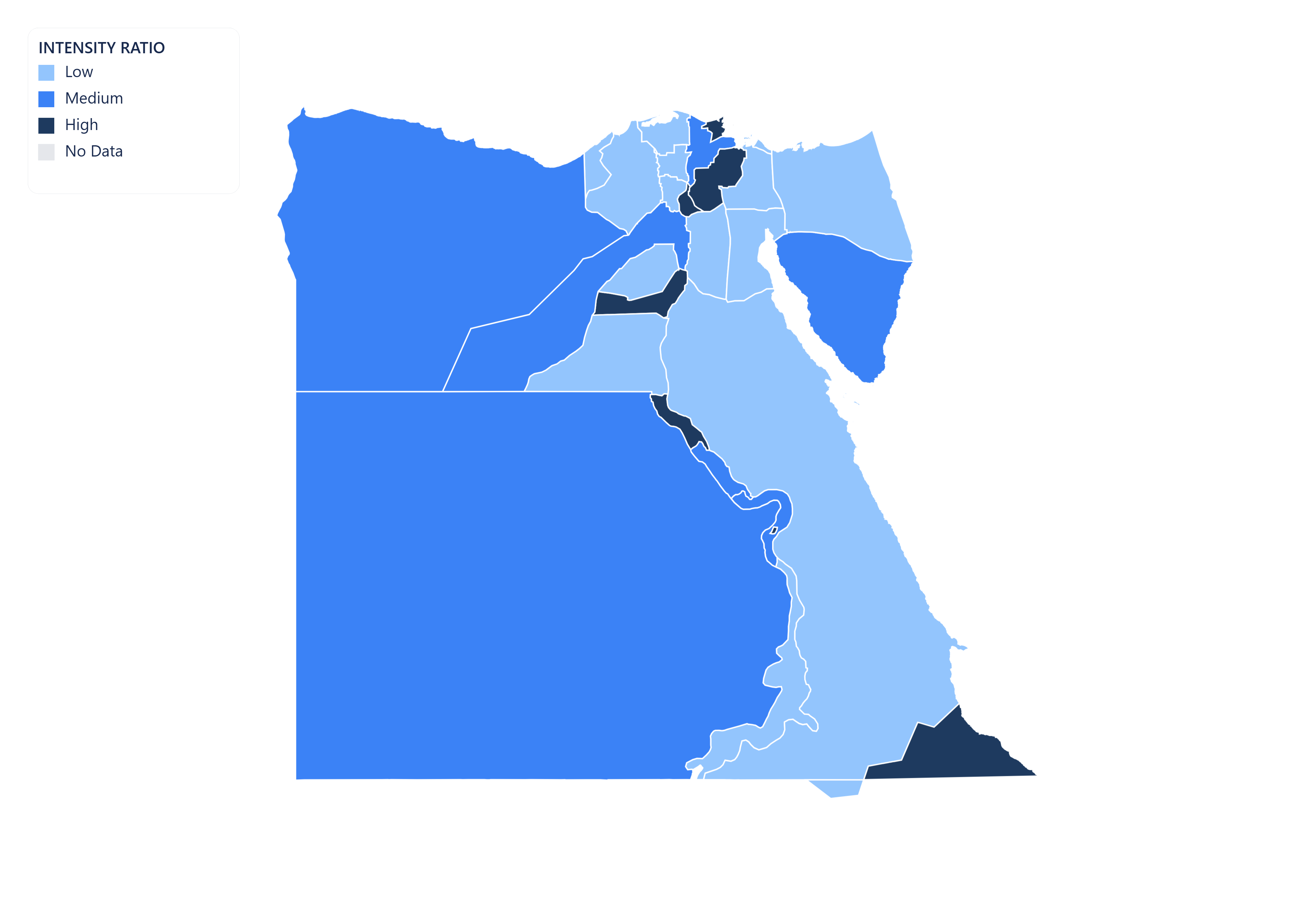 Egypt choropleth map