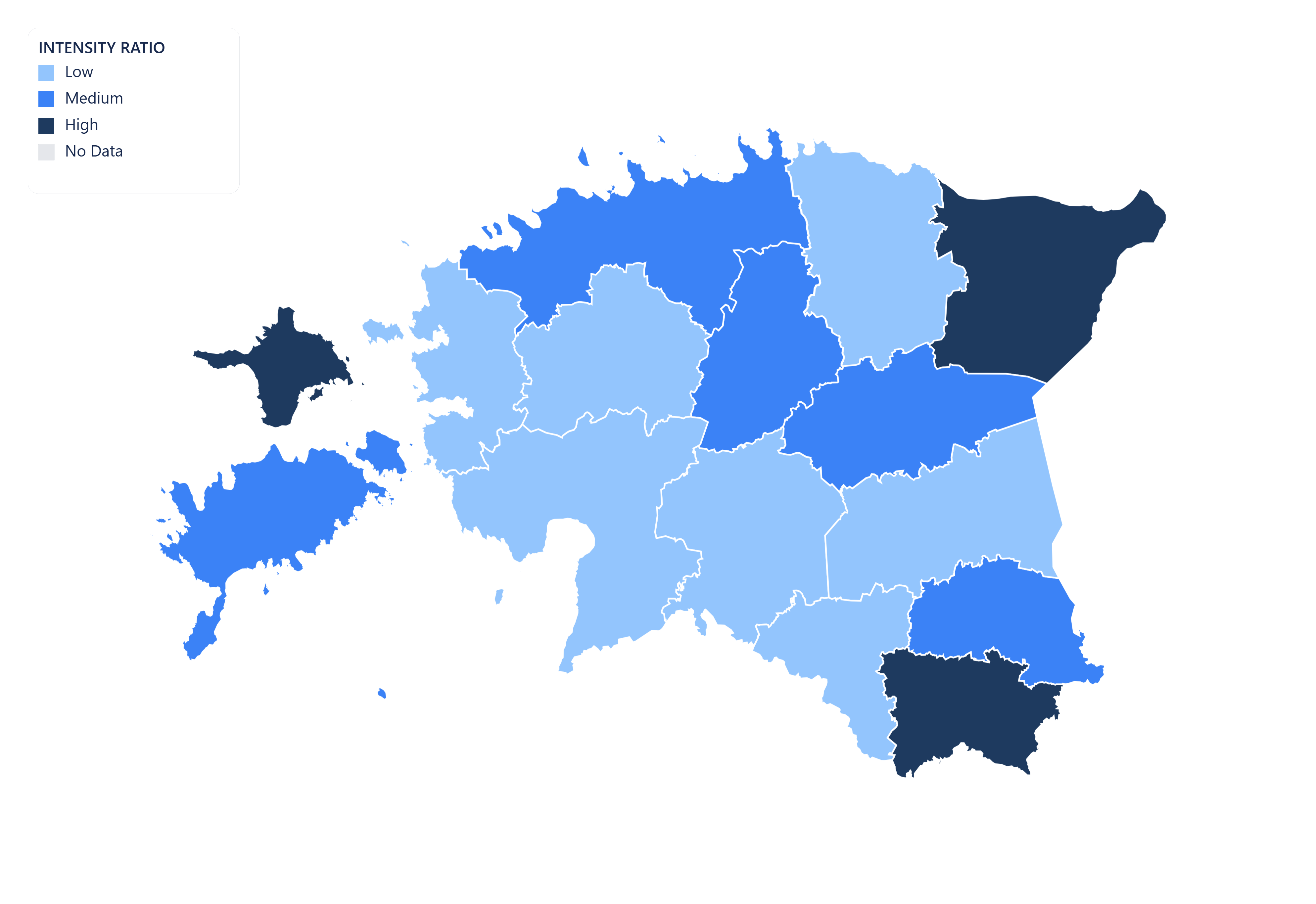 Estonia choropleth map