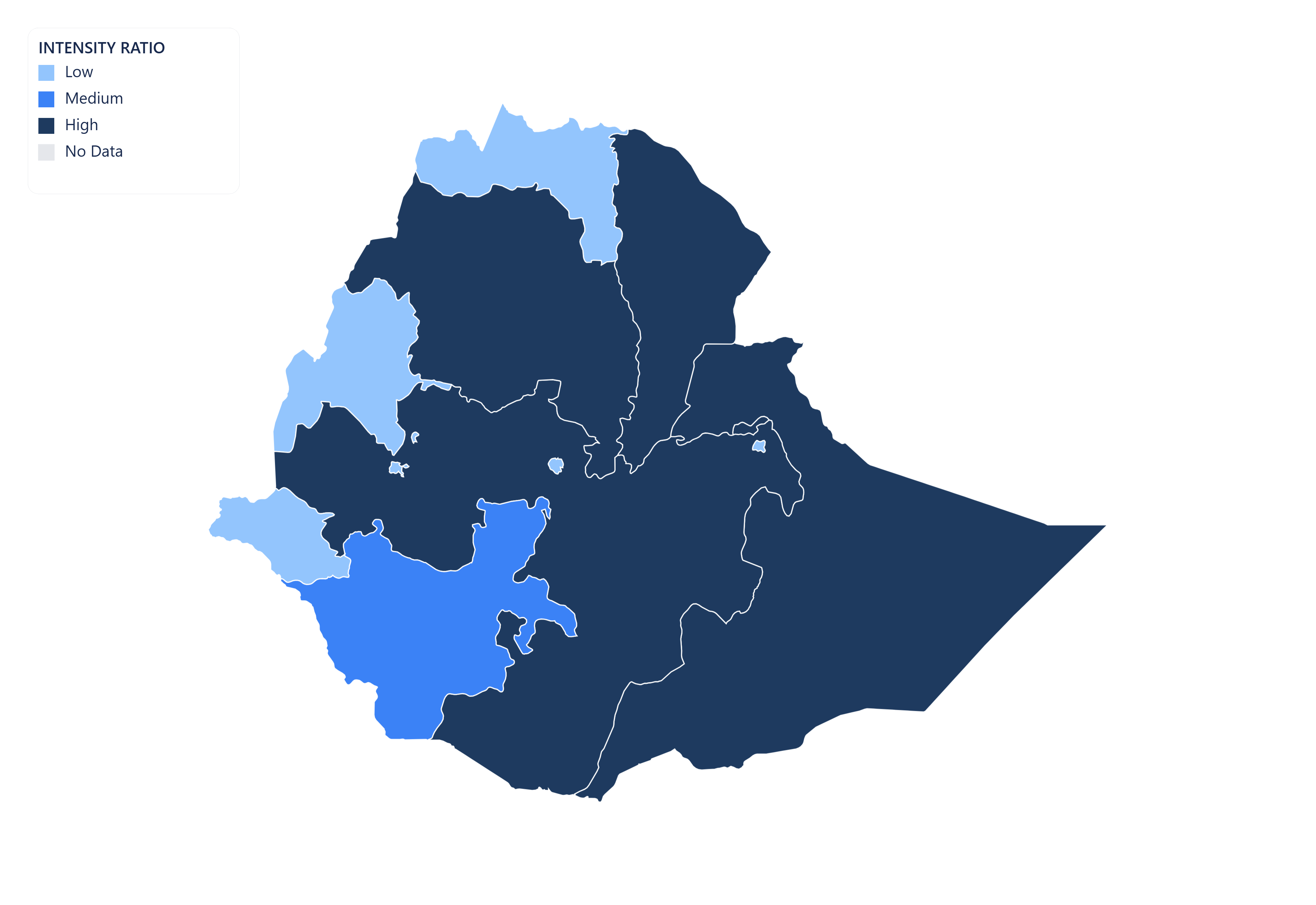 Ethiopia choropleth map