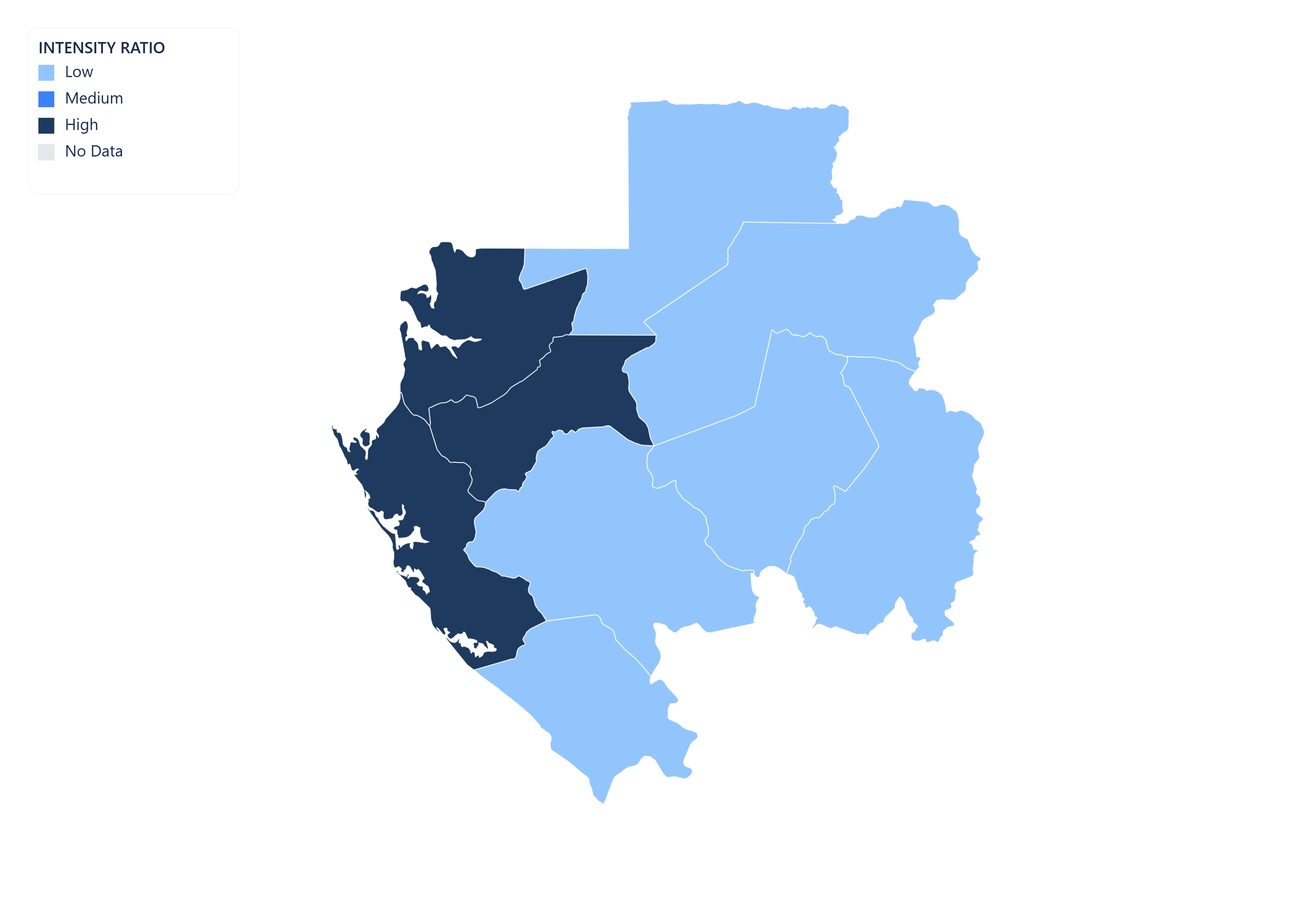Gabon choropleth map
