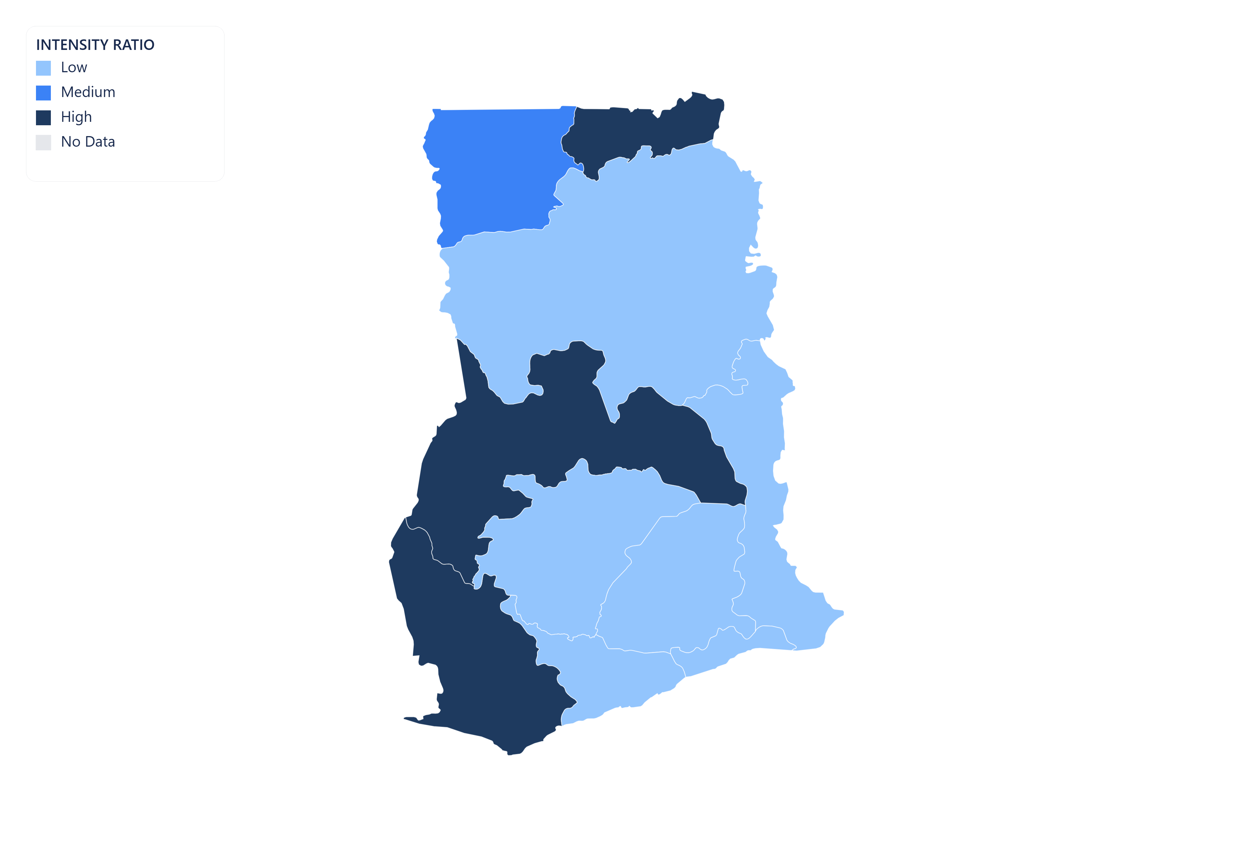 Ghana choropleth map