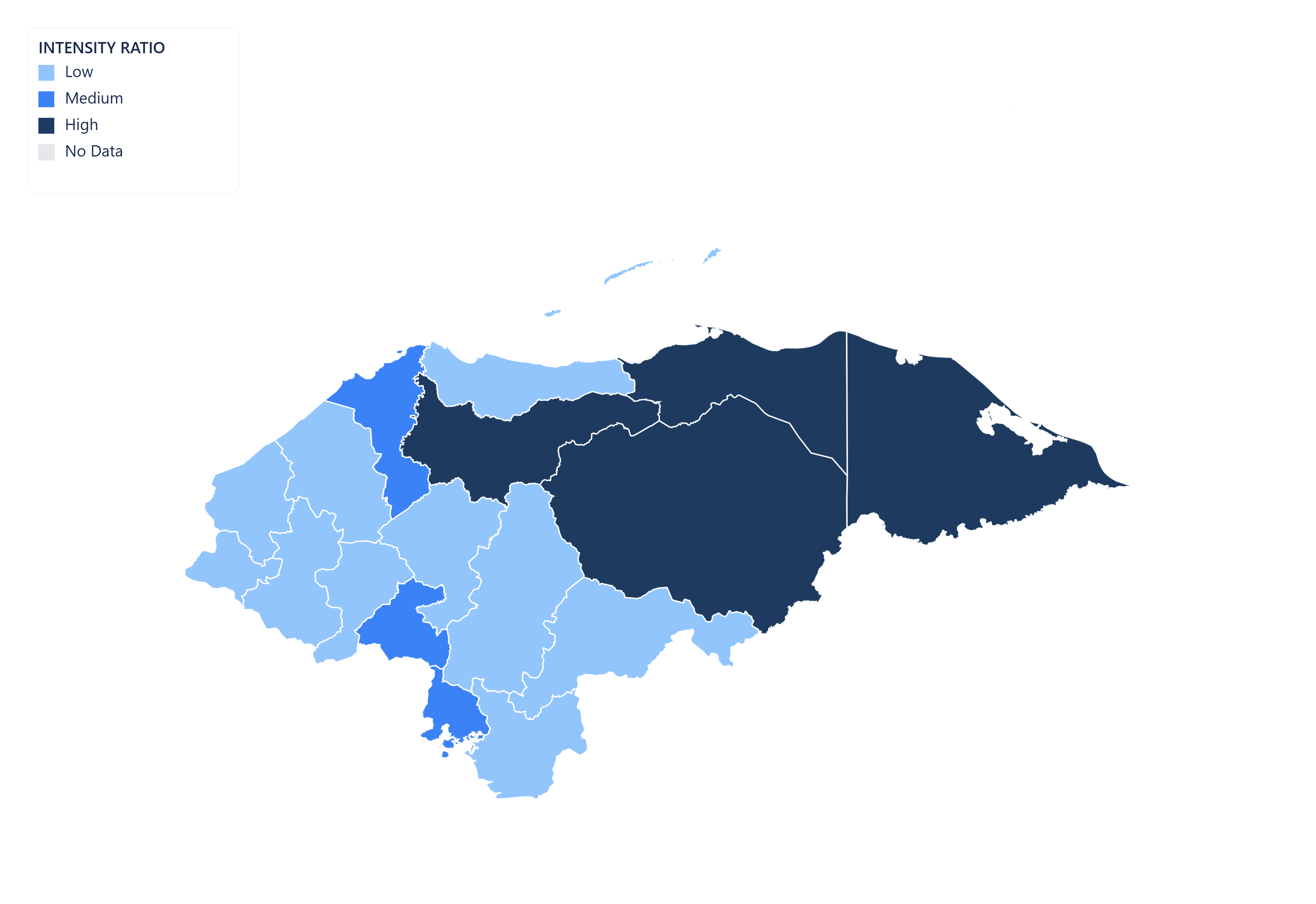 Honduras choropleth map