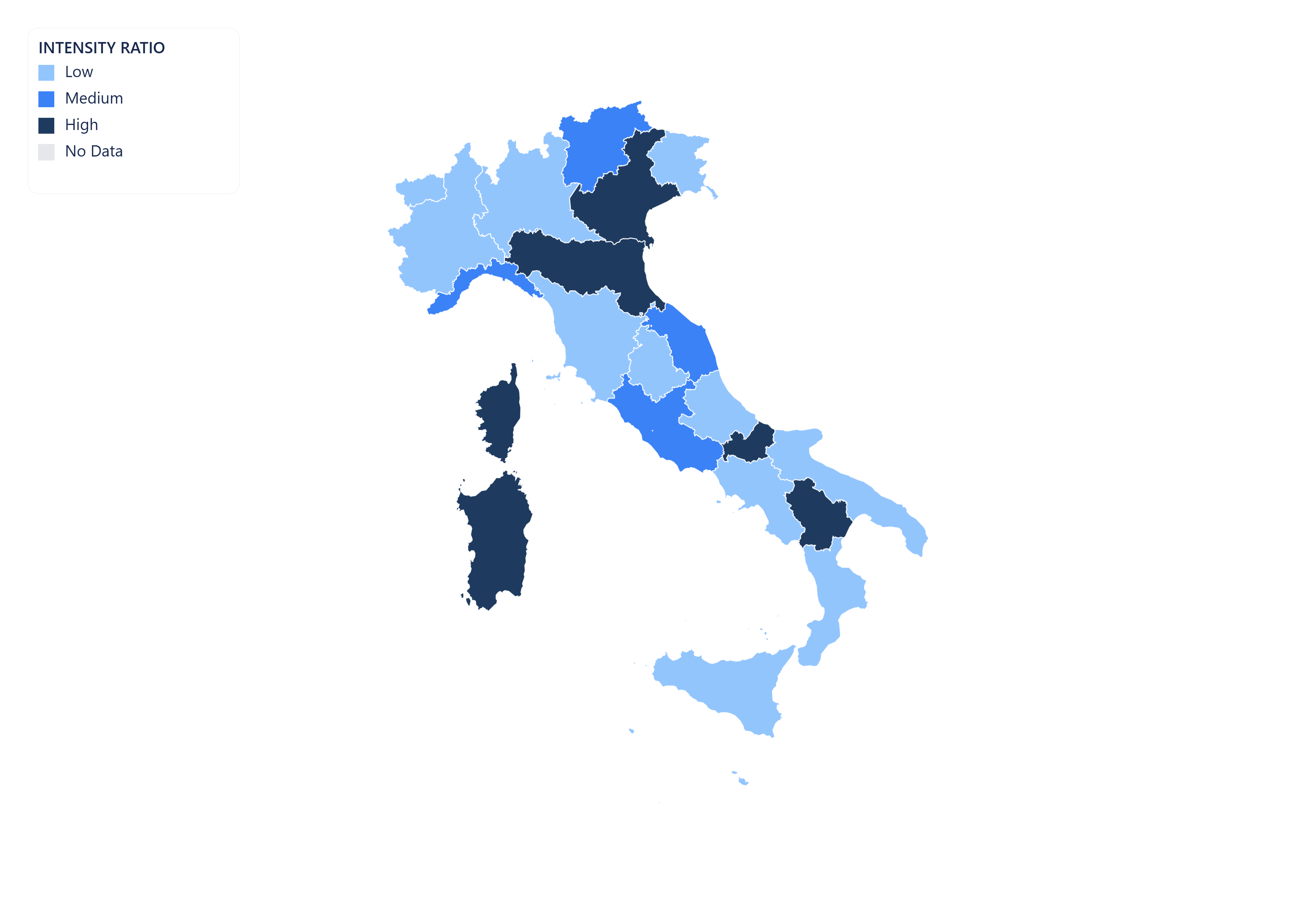 Italy choropleth map