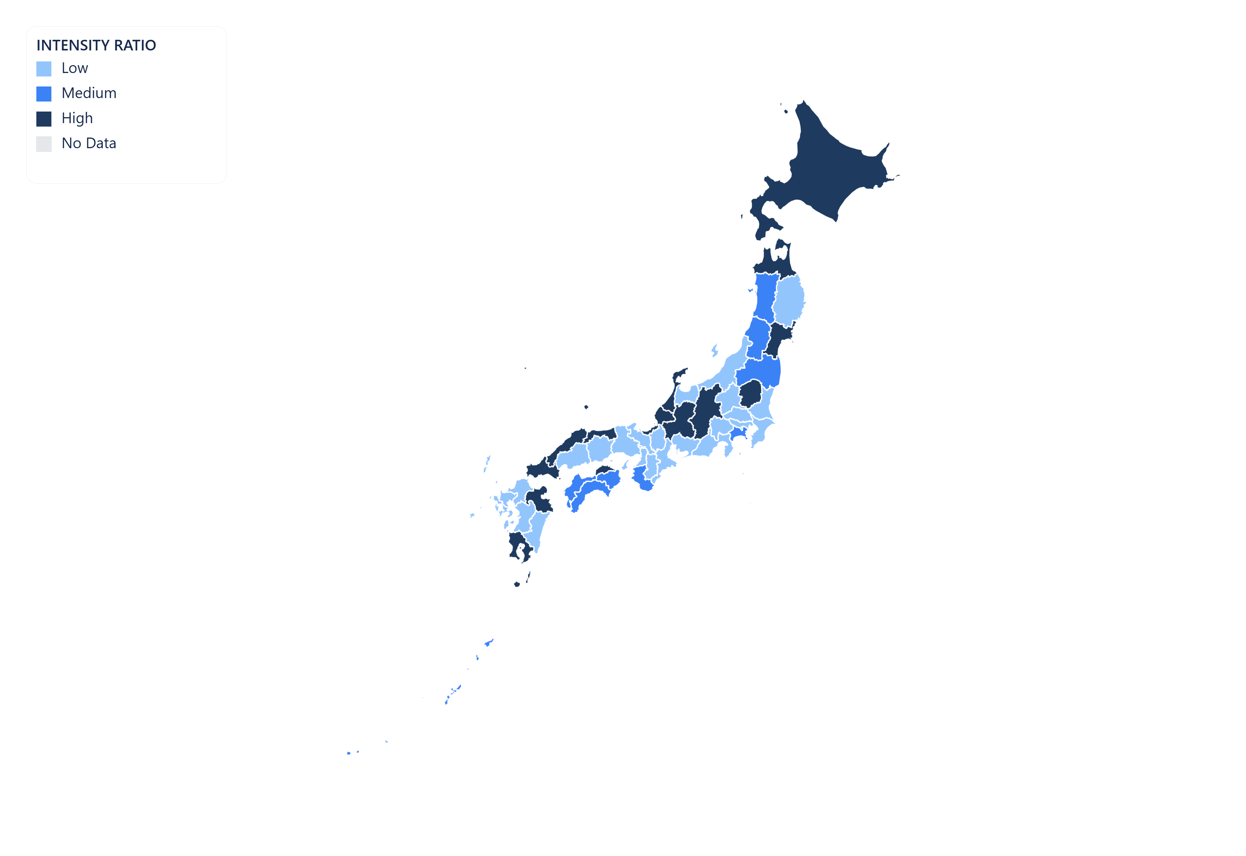 Japan choropleth map