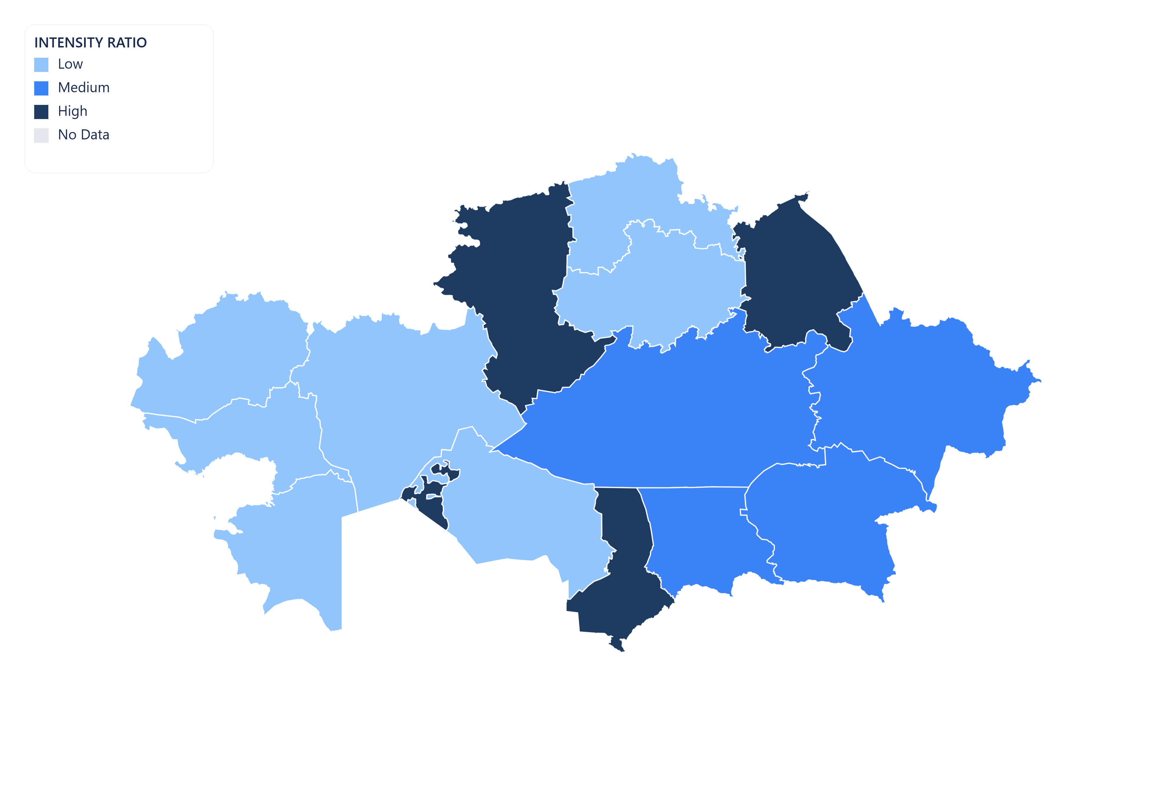 Kazakhstan choropleth map