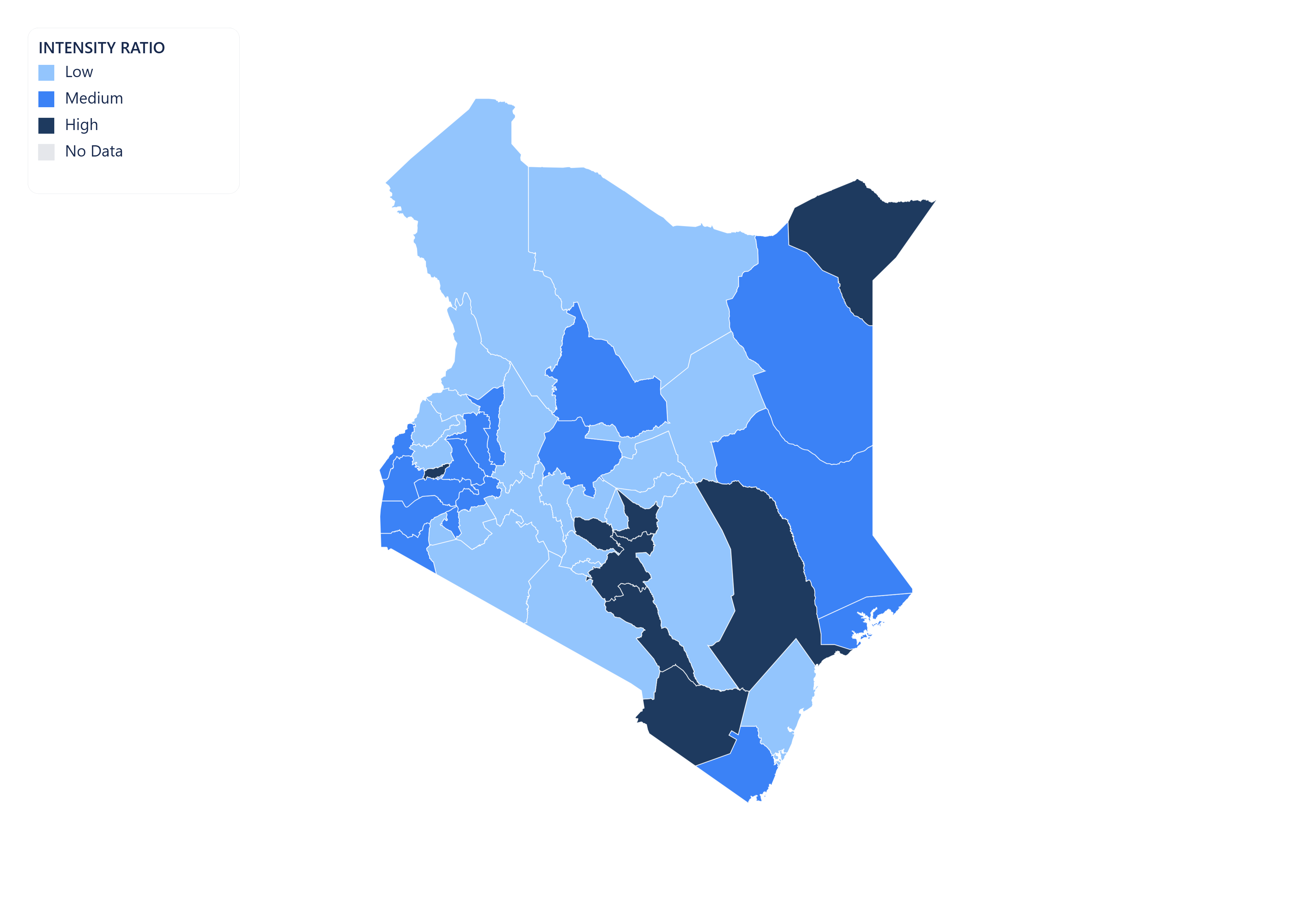 Kenya choropleth map