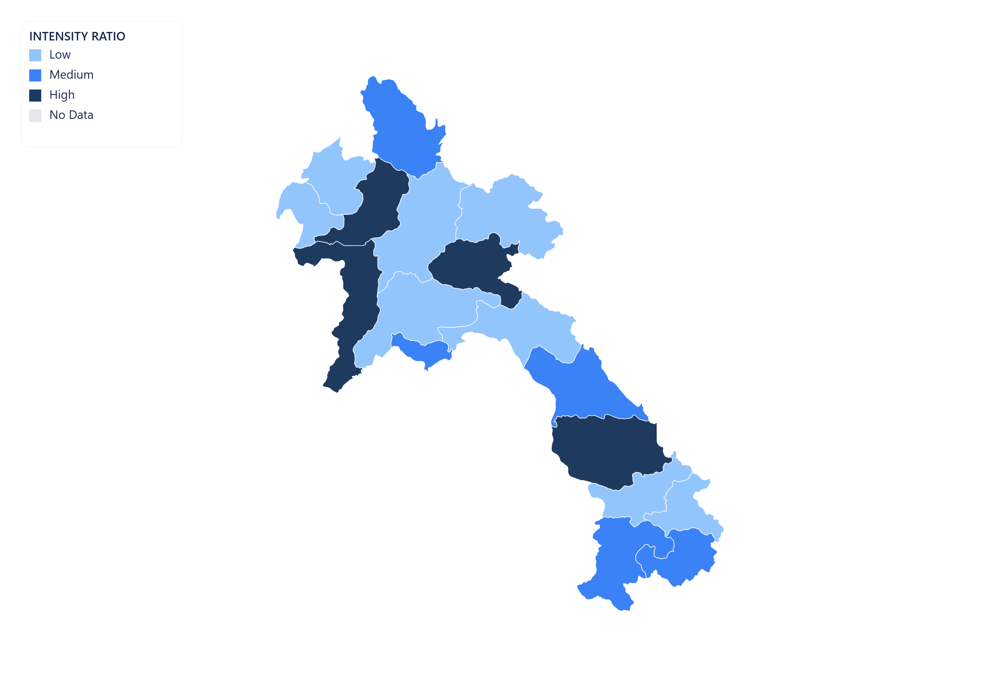 Laos choropleth map