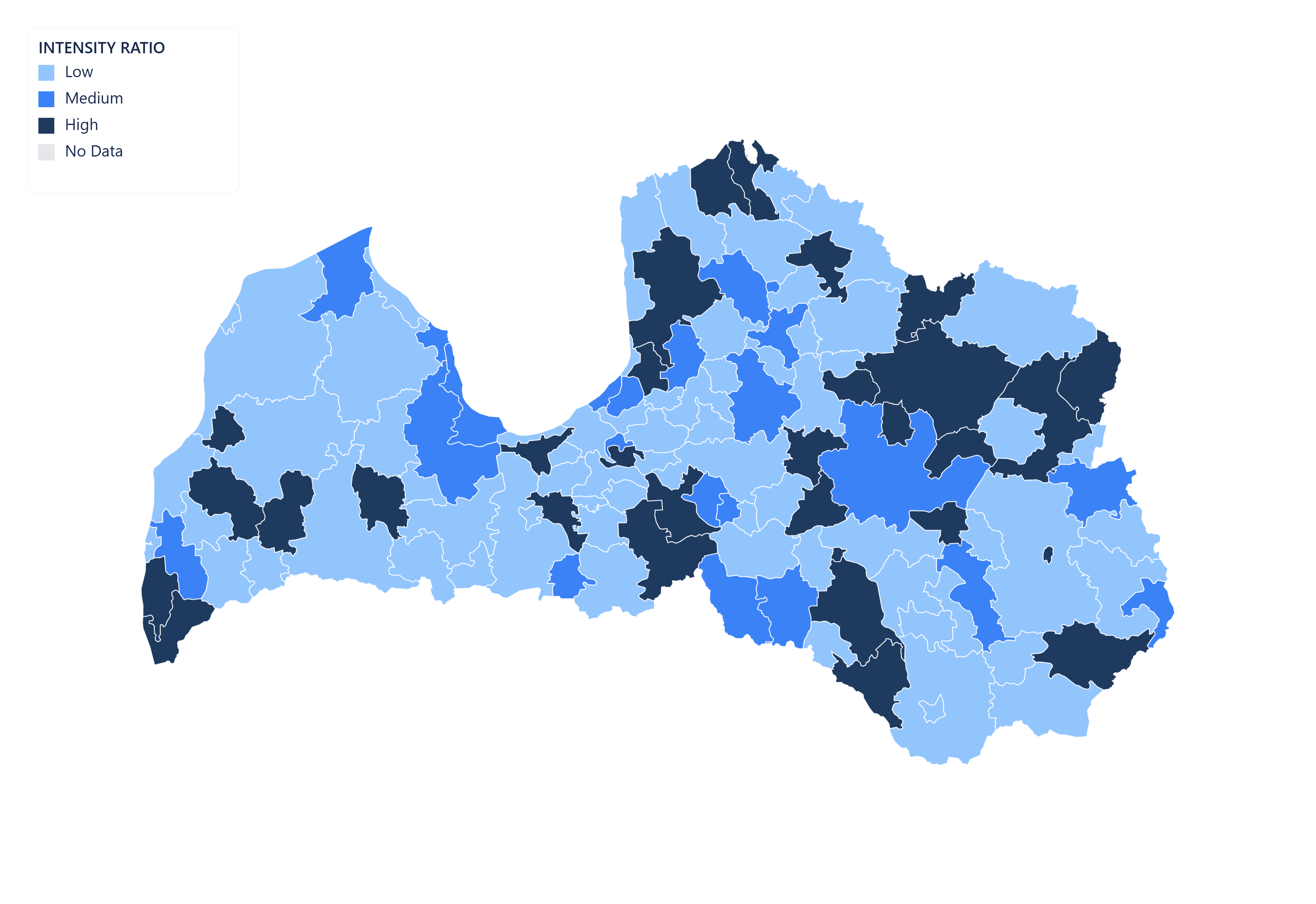 Latvia choropleth map