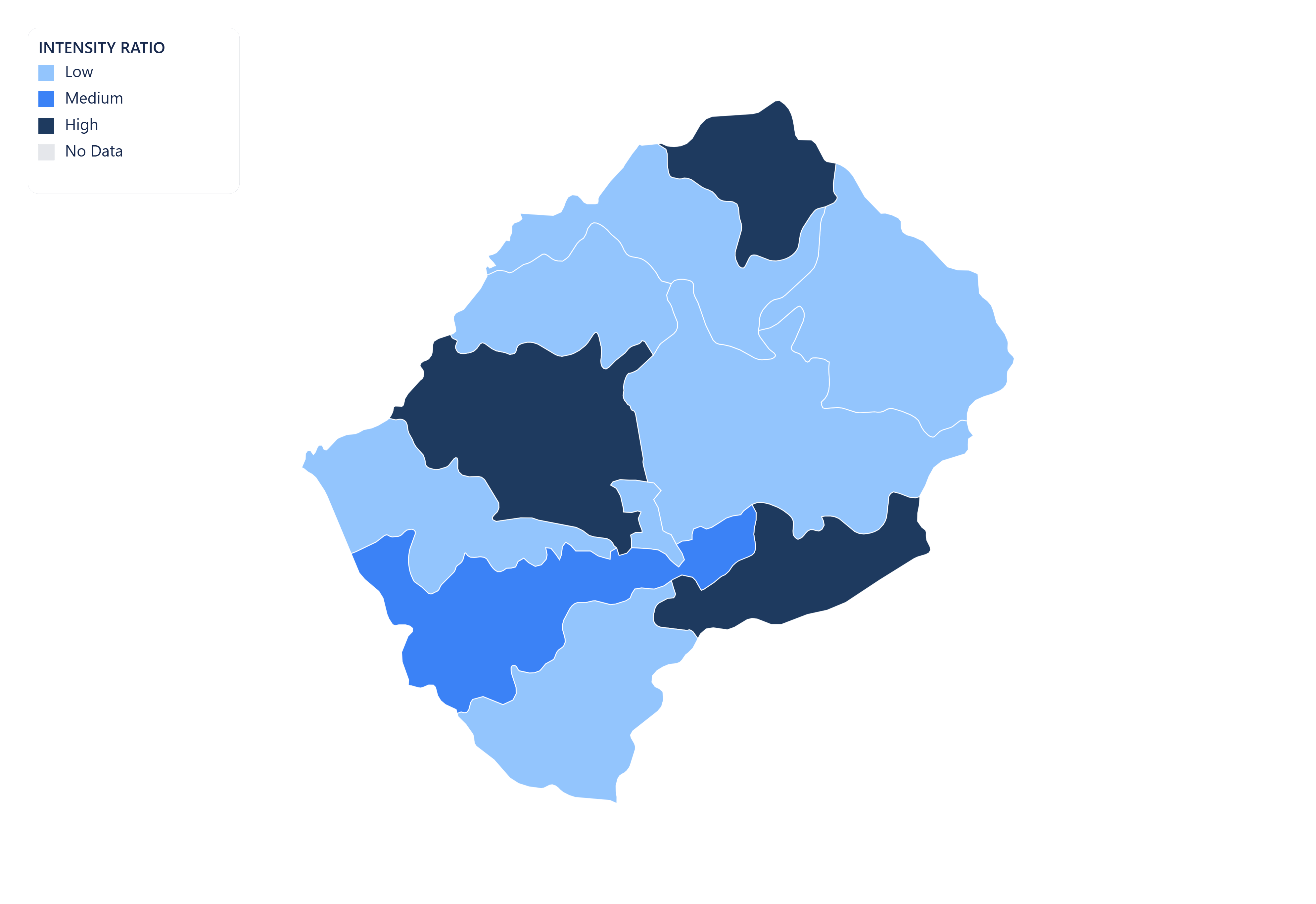 Lesotho choropleth map