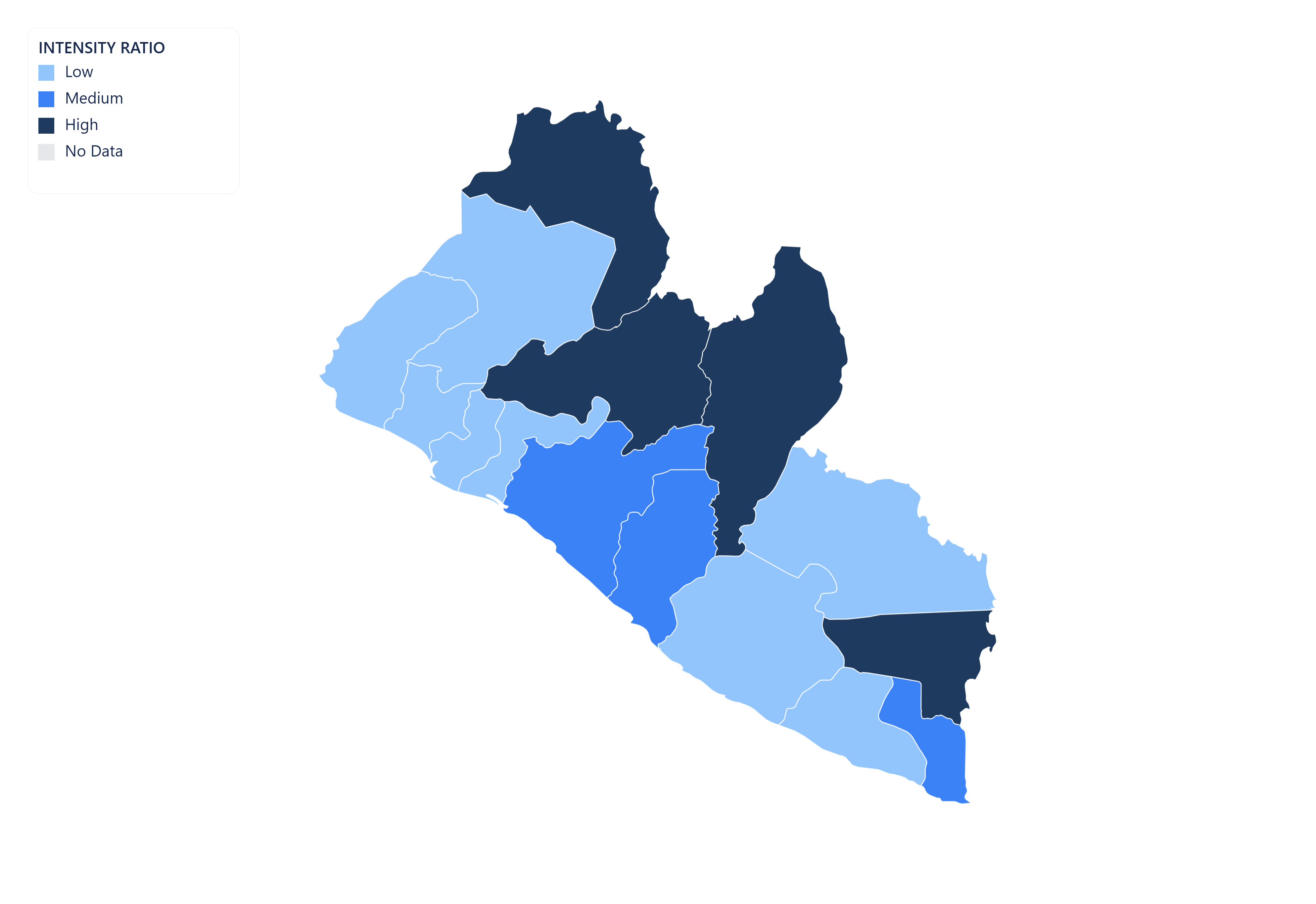 Liberia choropleth map