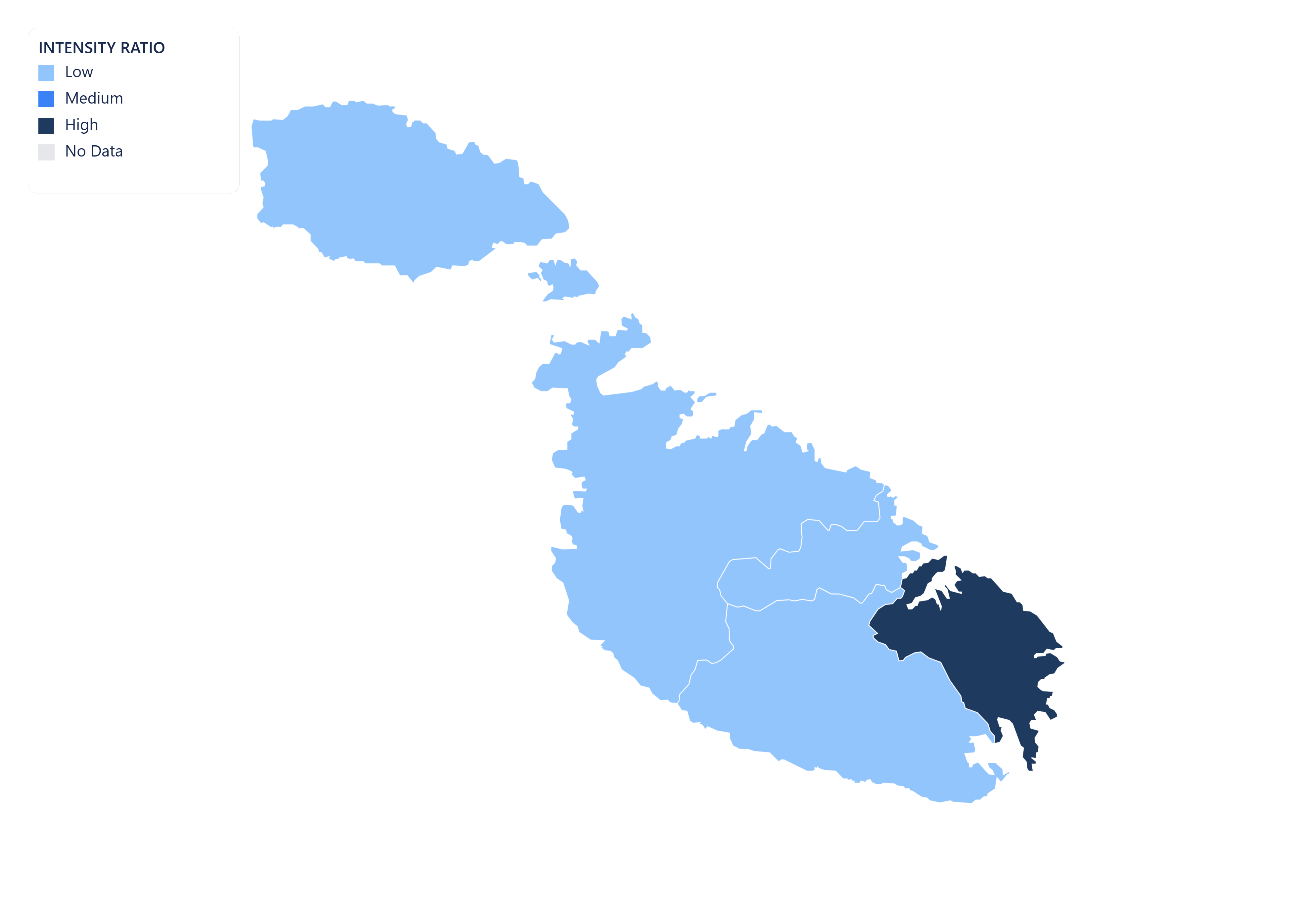 Malta choropleth map