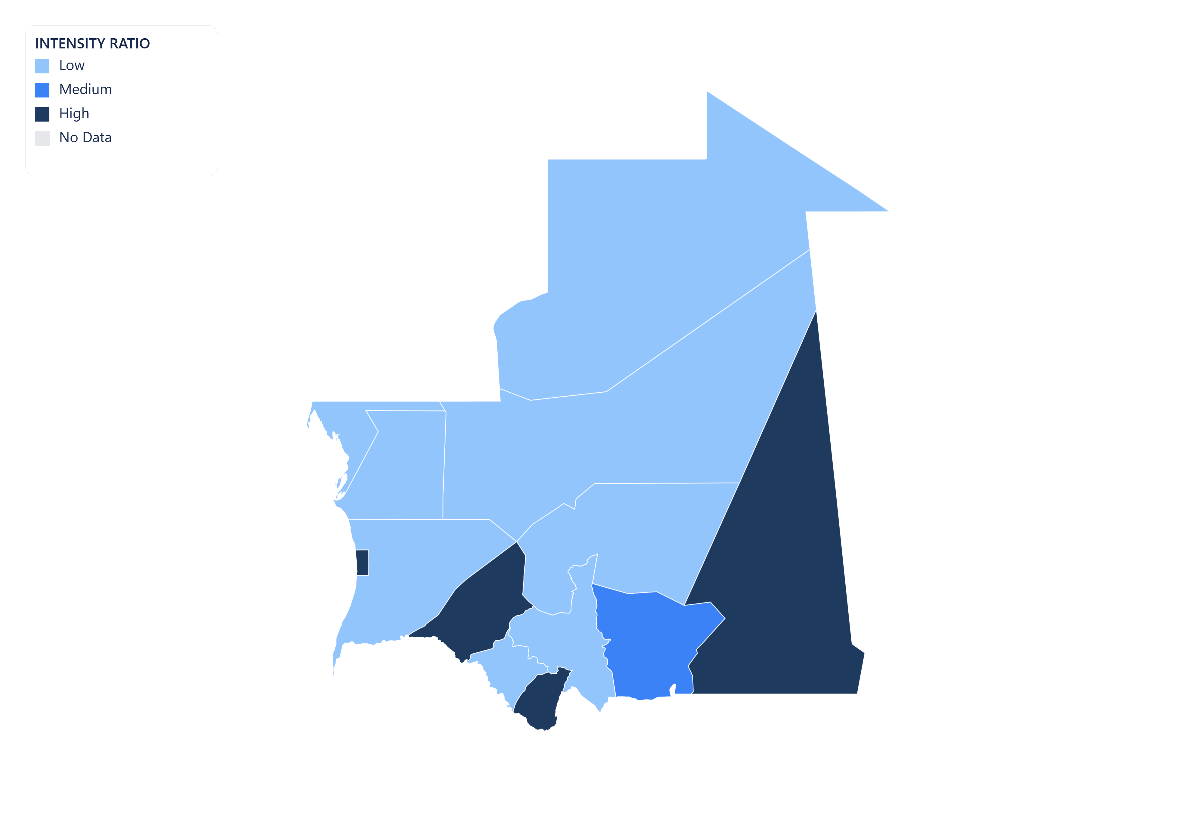 Mauritania choropleth map
