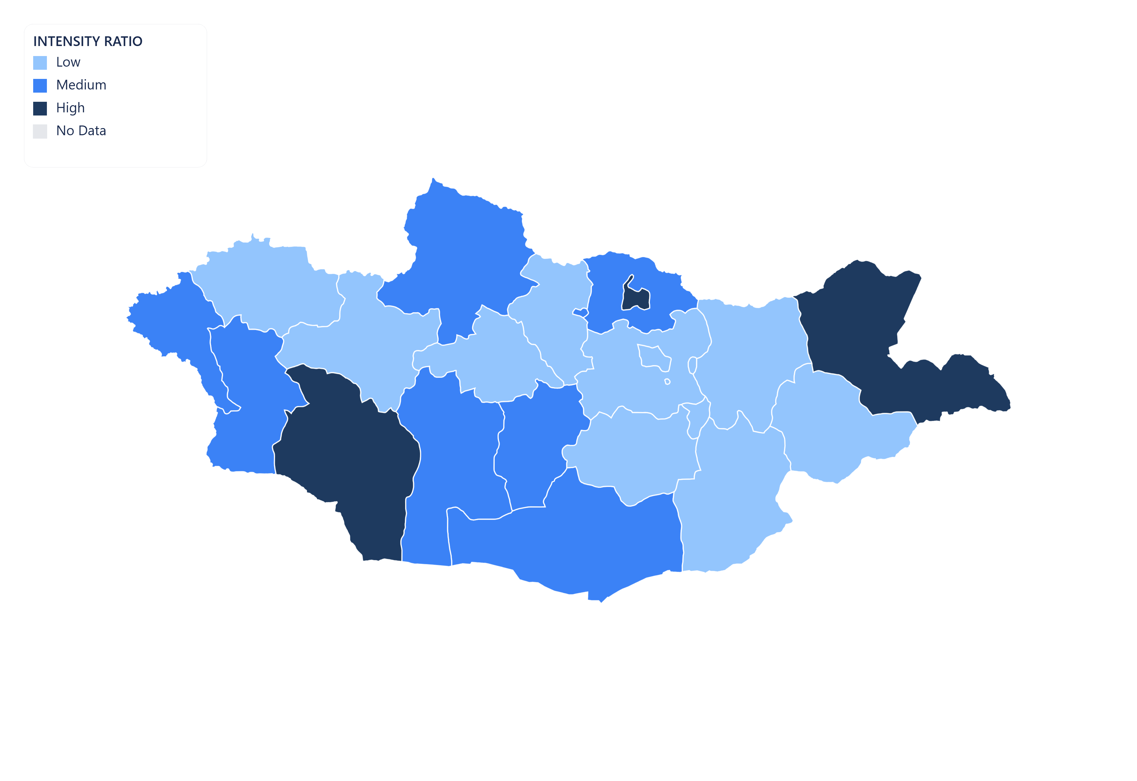 Mongolia choropleth map