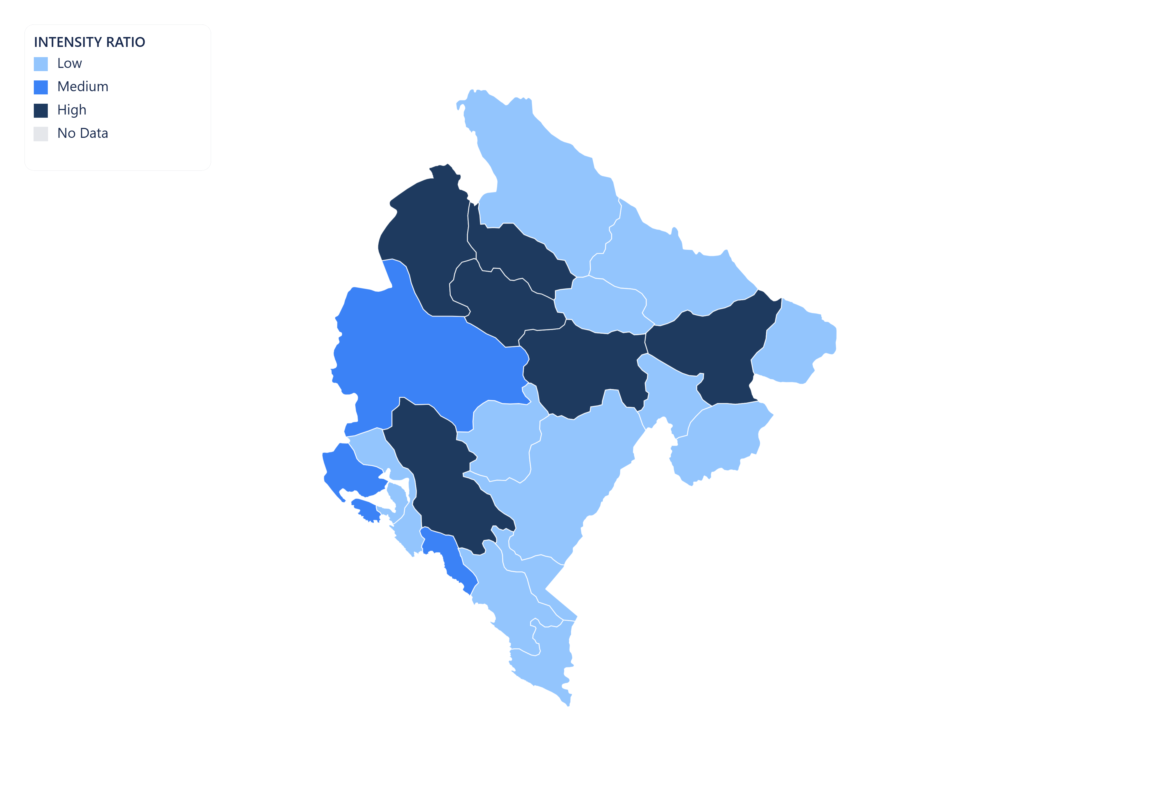 Montenegro choropleth map