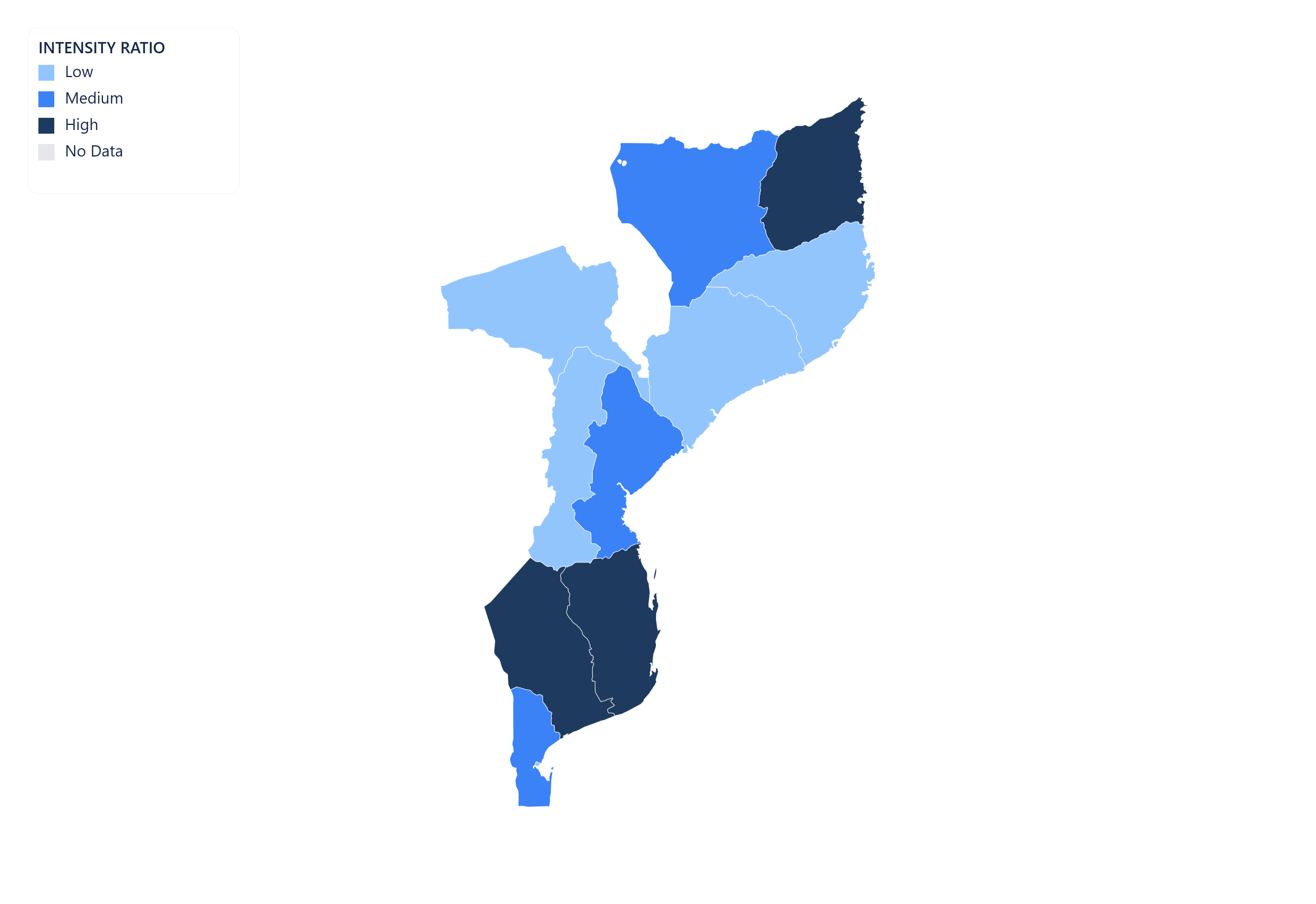 Mozambique choropleth map