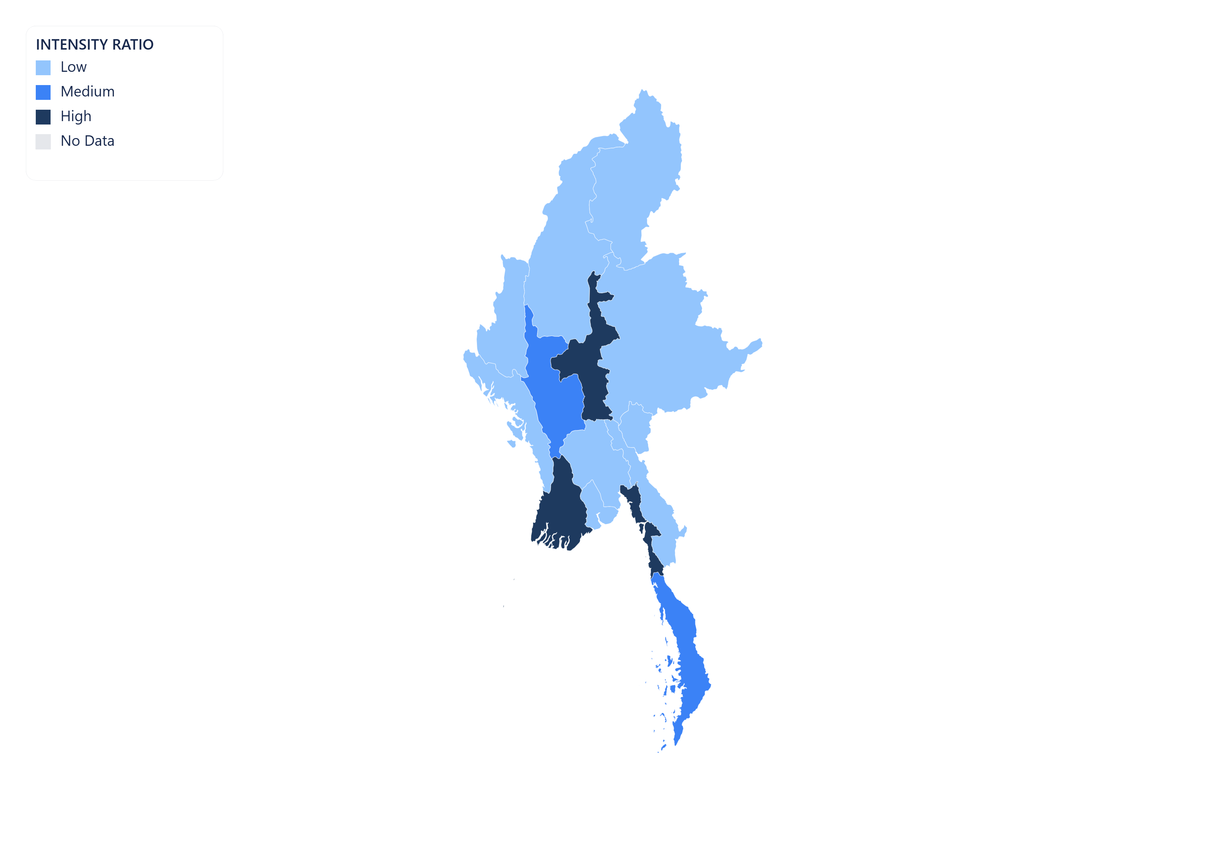 Myanmar choropleth map
