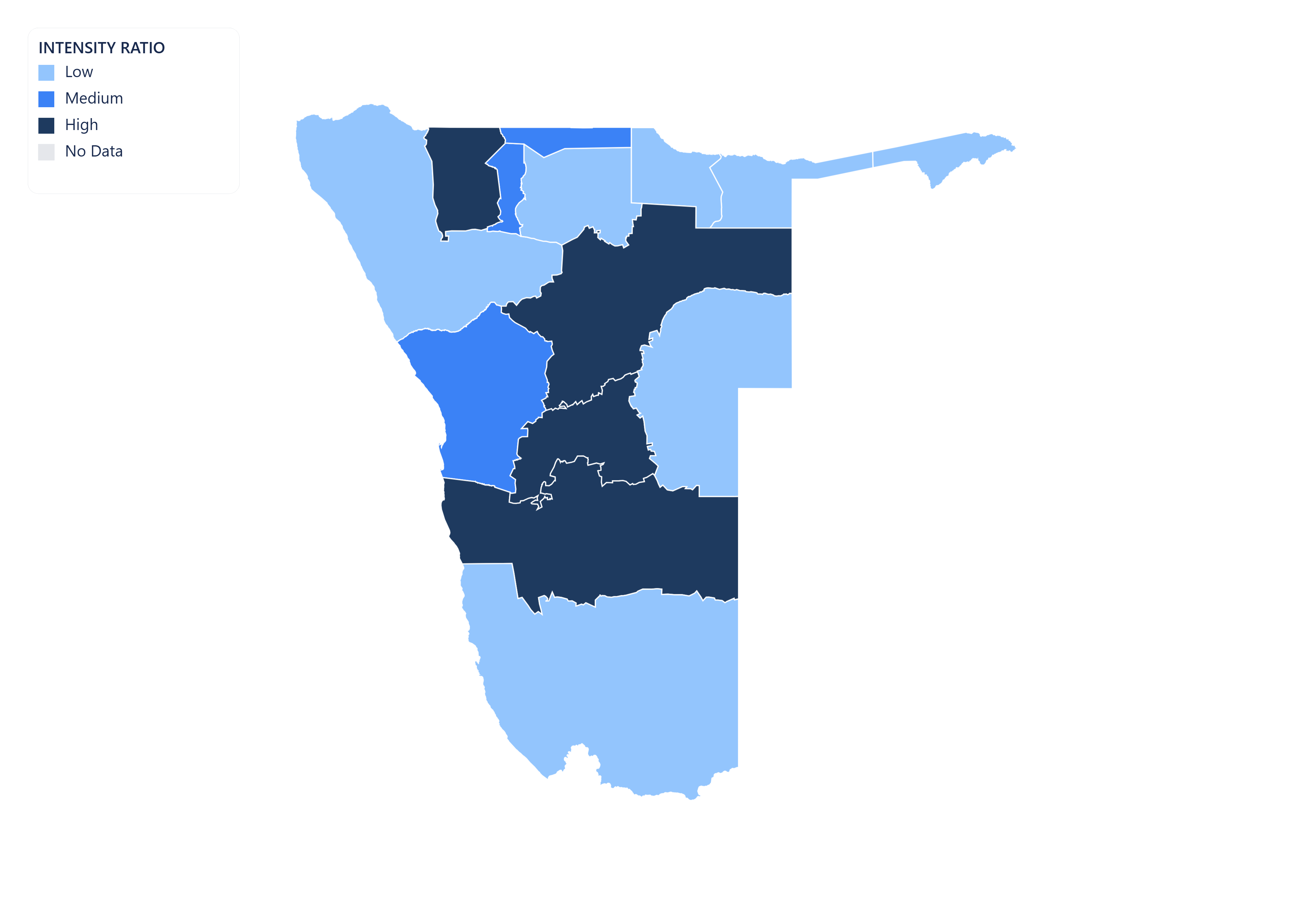 Namibia choropleth map