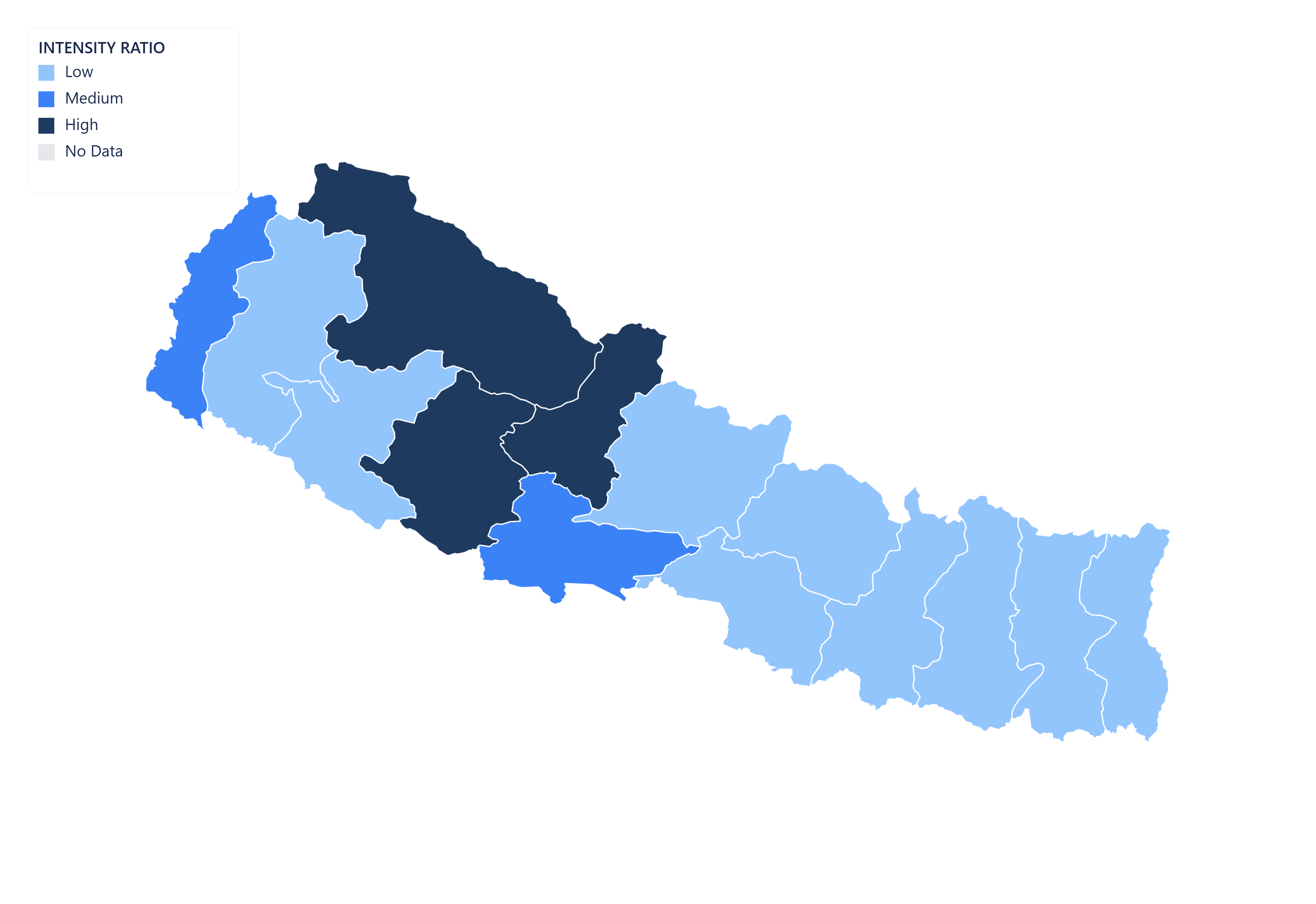 Nepal choropleth map
