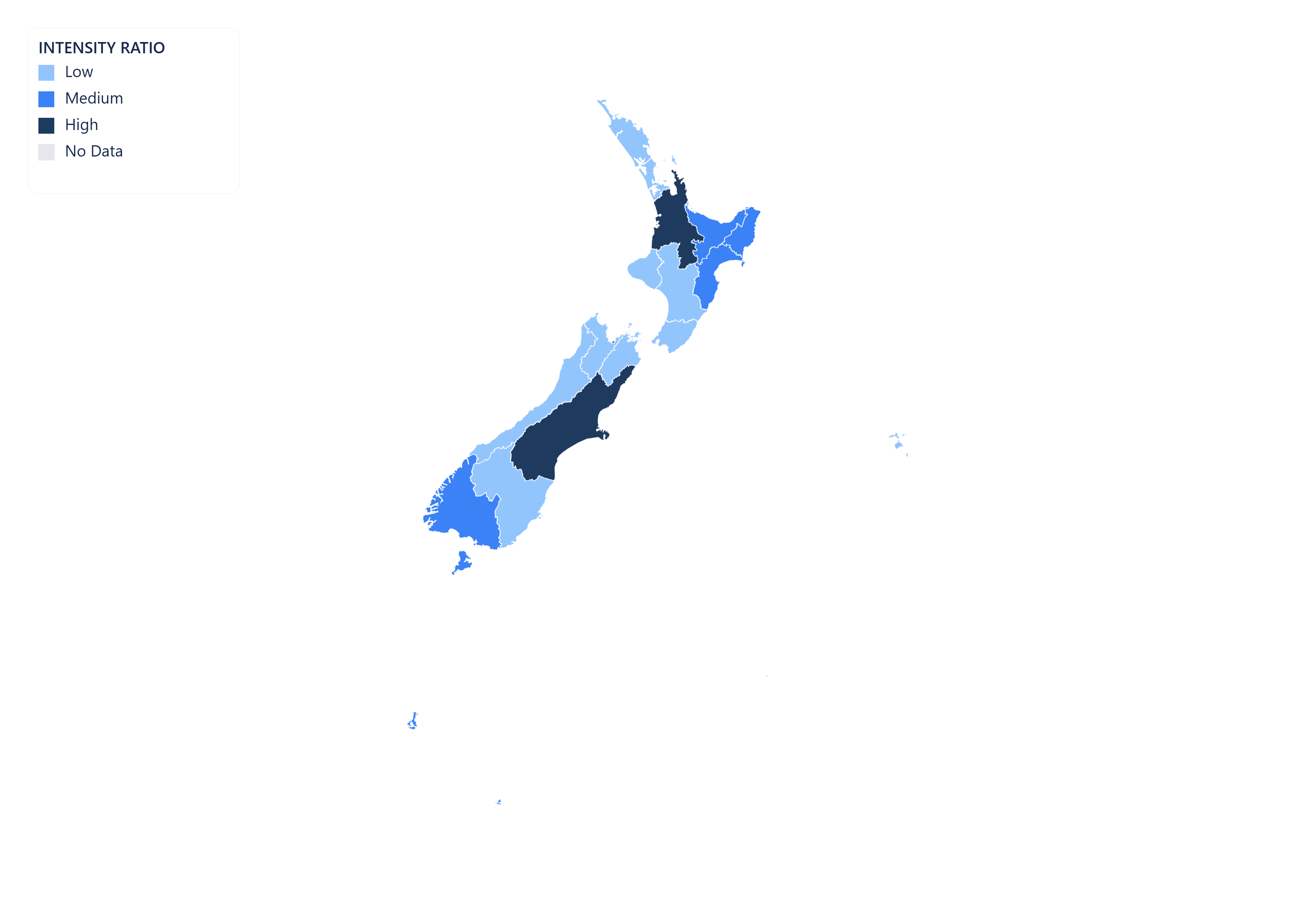 New Zealand choropleth map