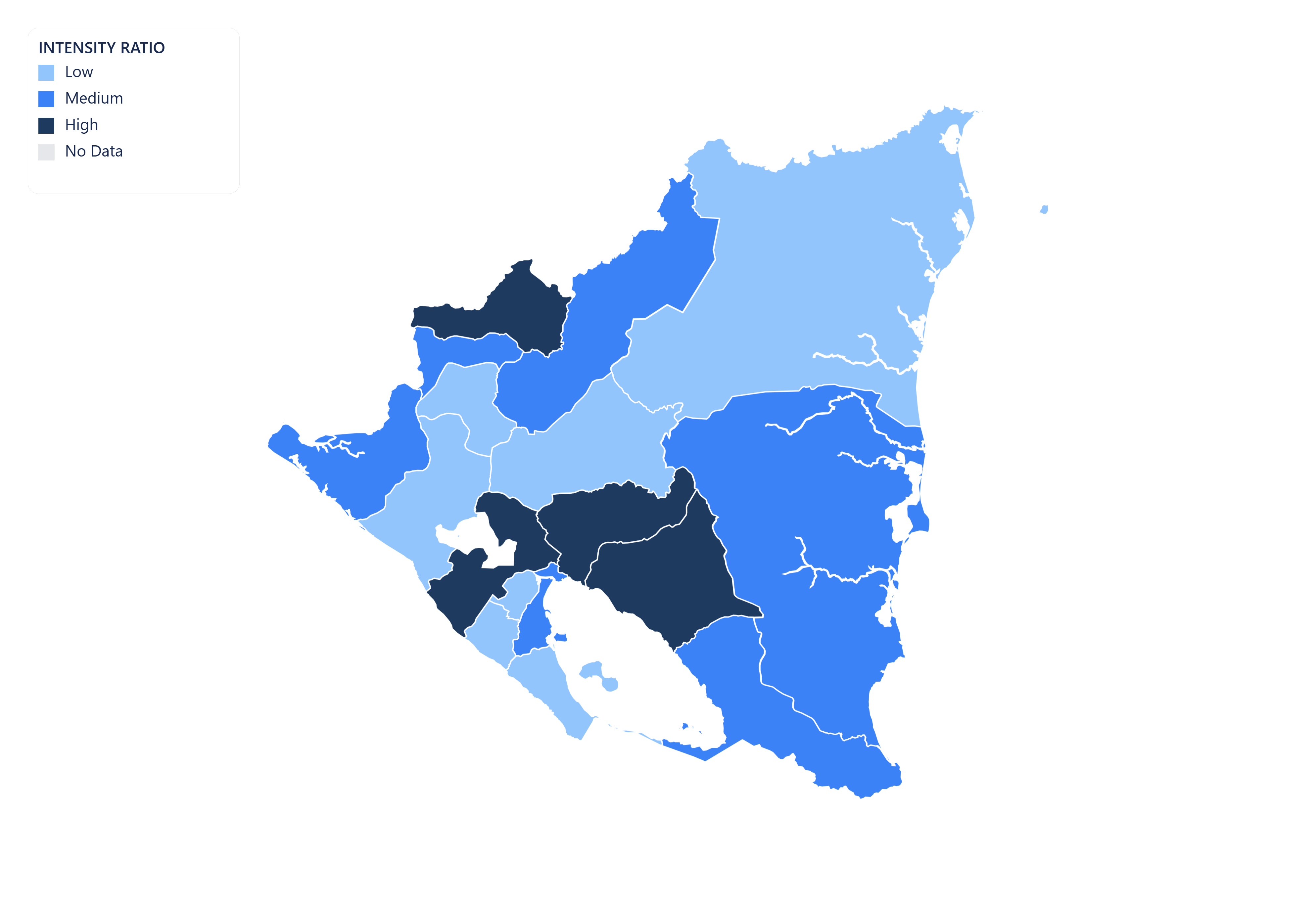 Nicaragua choropleth map