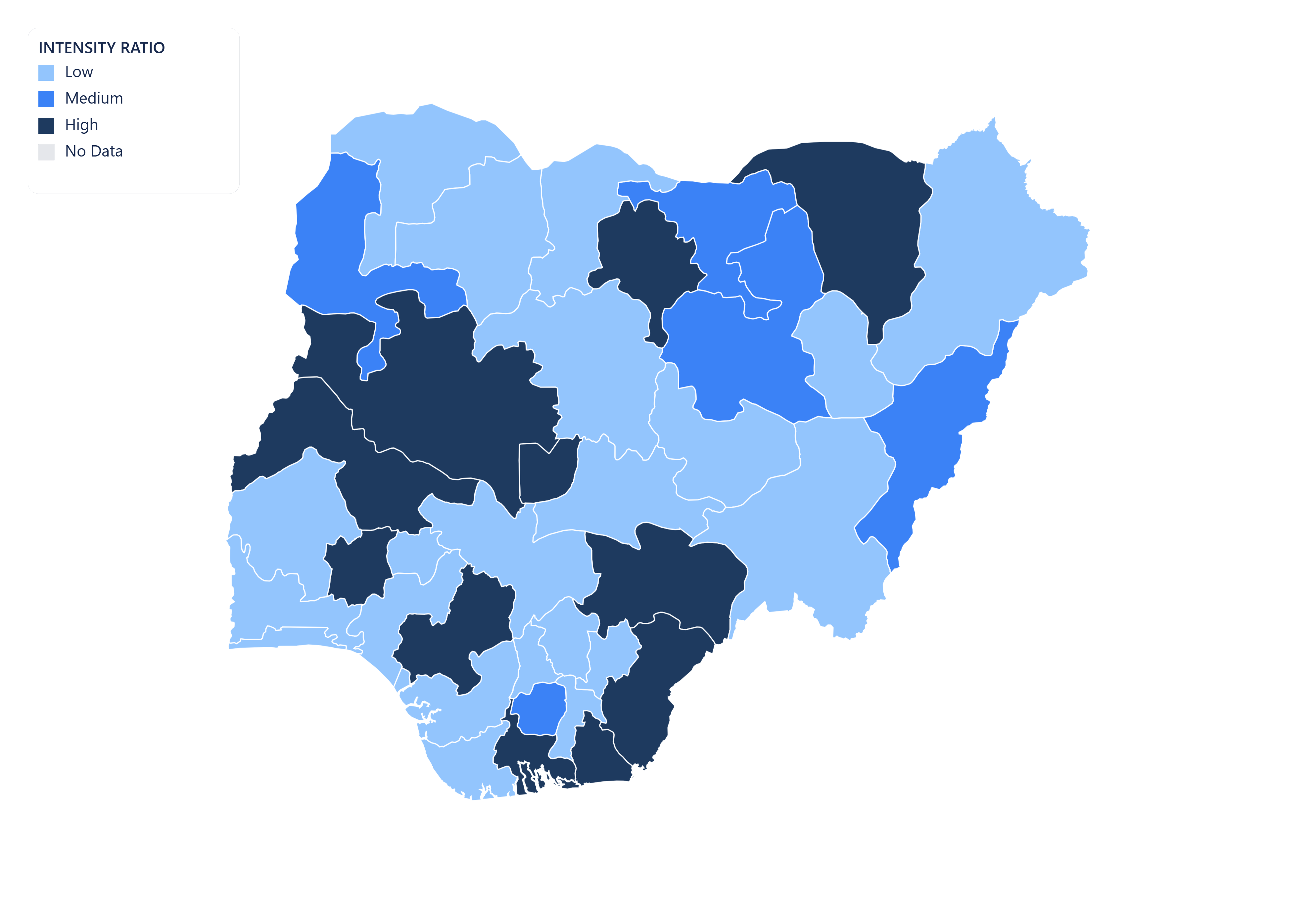 Nigeria choropleth map