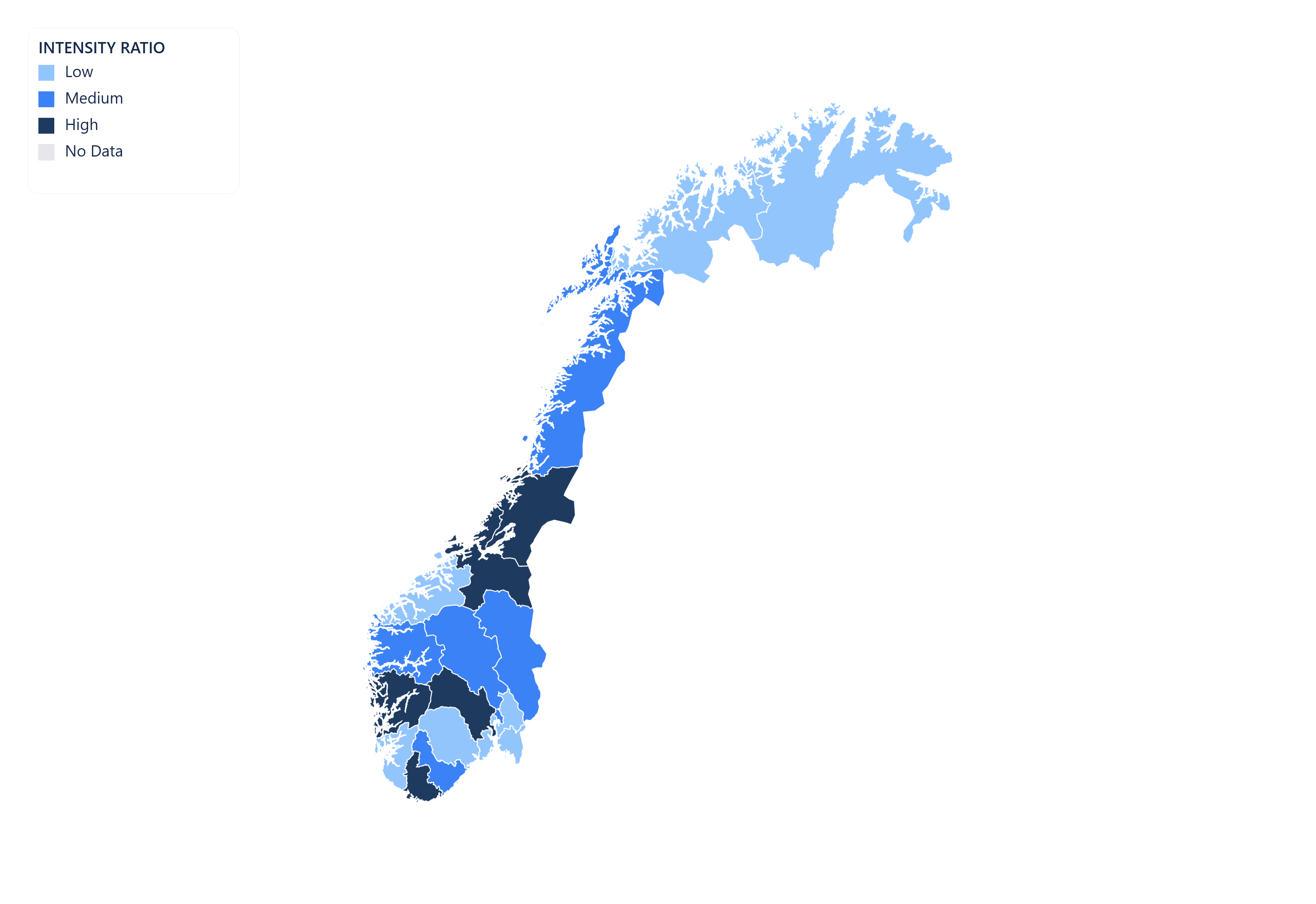 Norway choropleth map