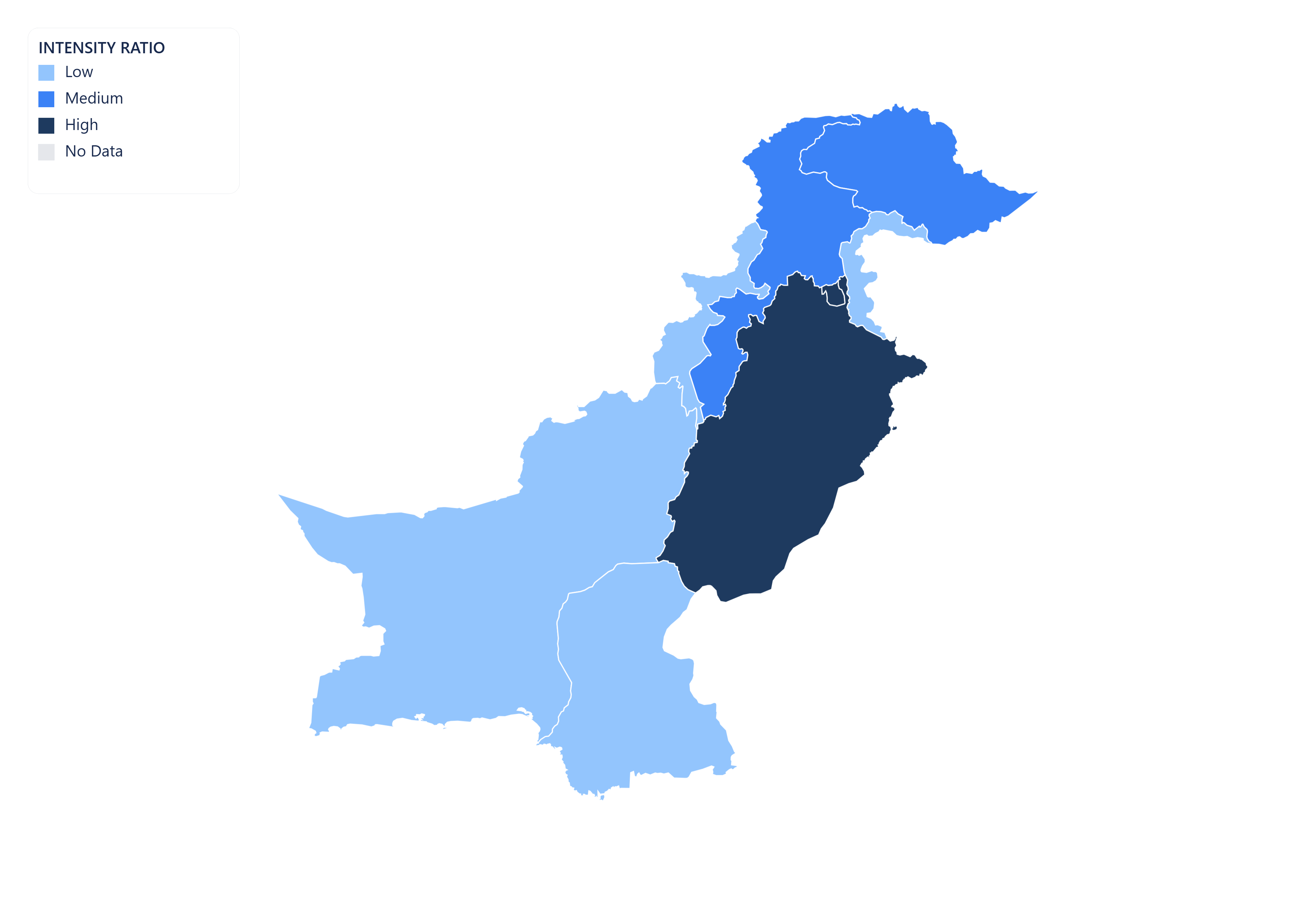 Pakistan choropleth map