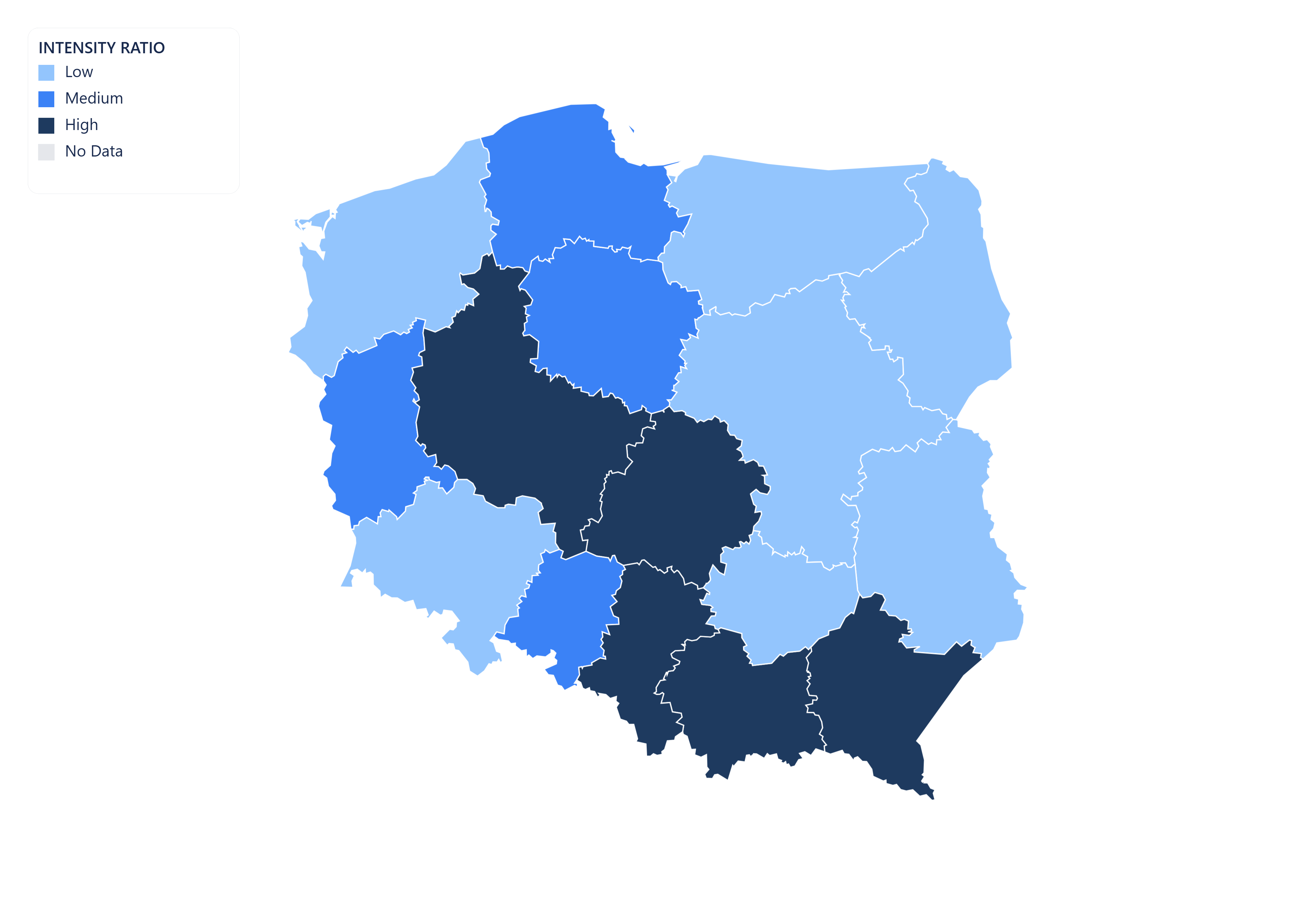 Poland choropleth map