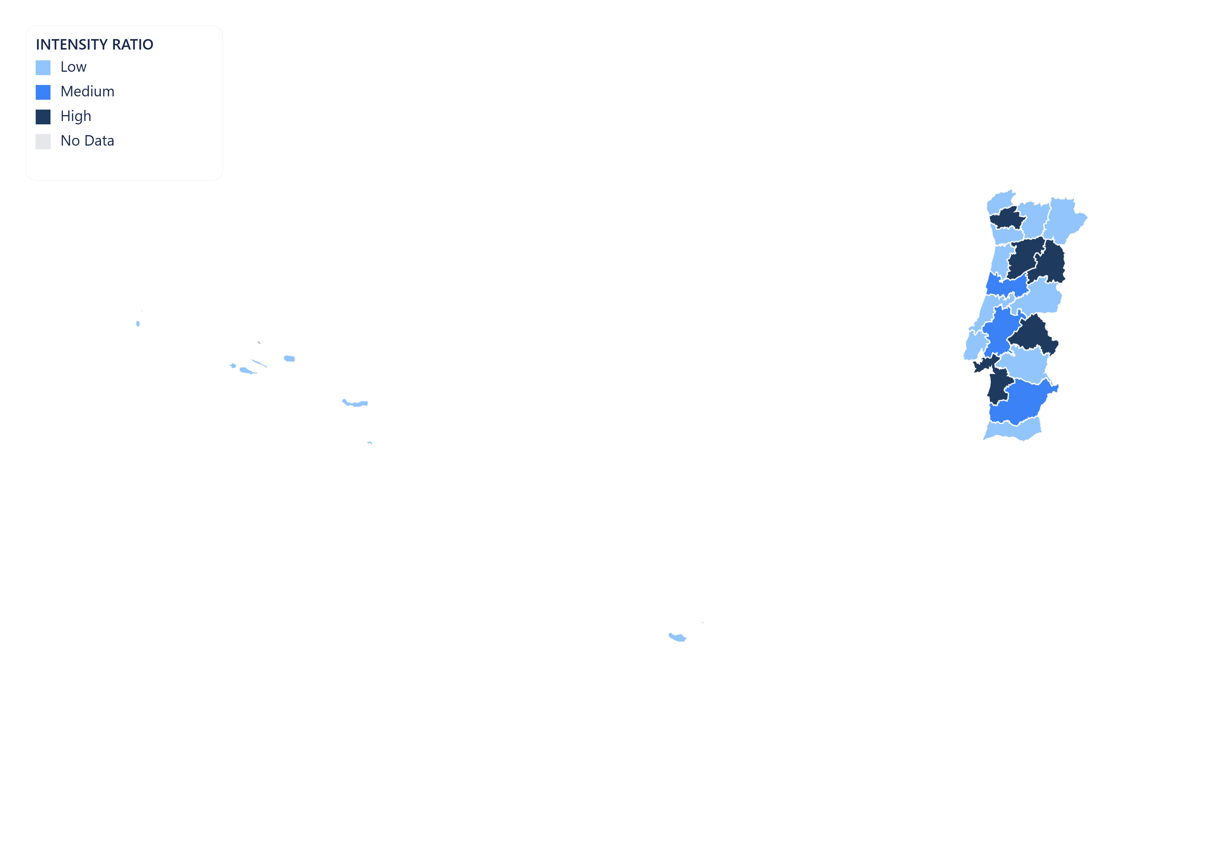 Portugal choropleth map