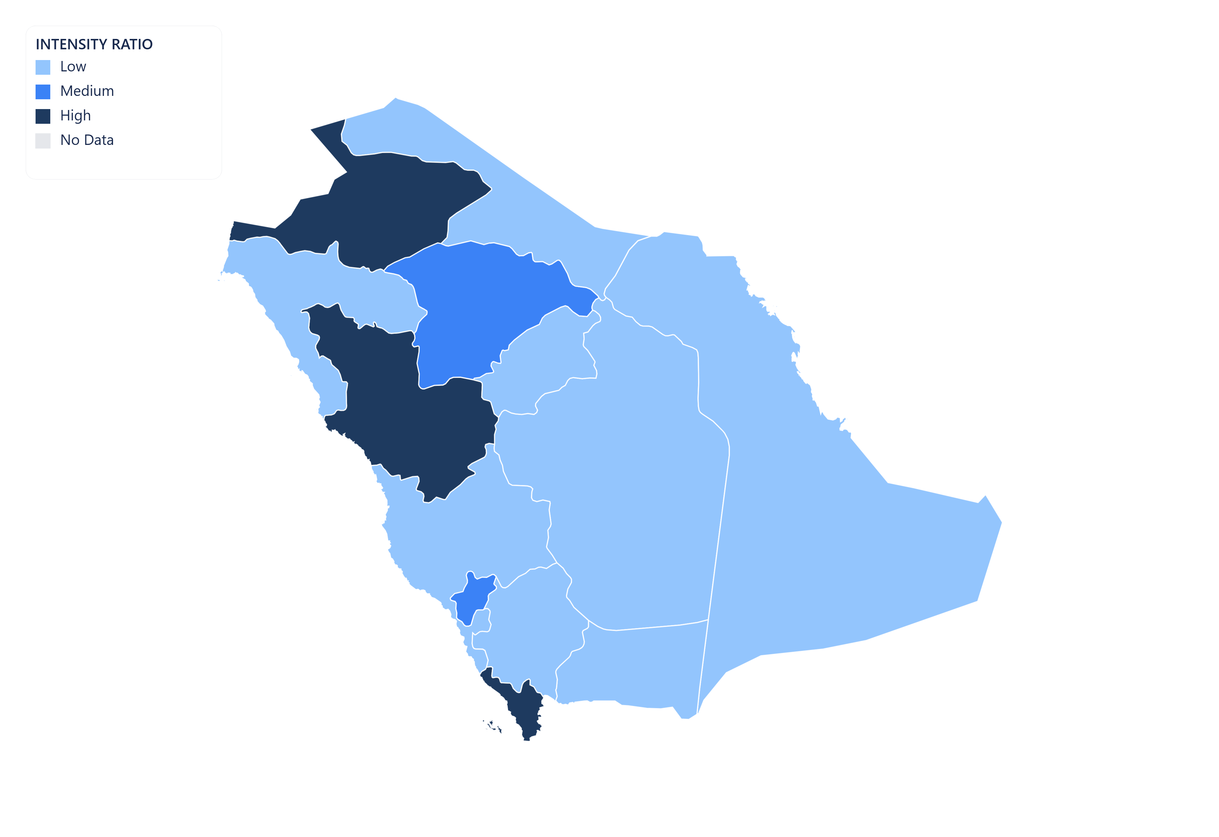 Saudi Arabia choropleth map