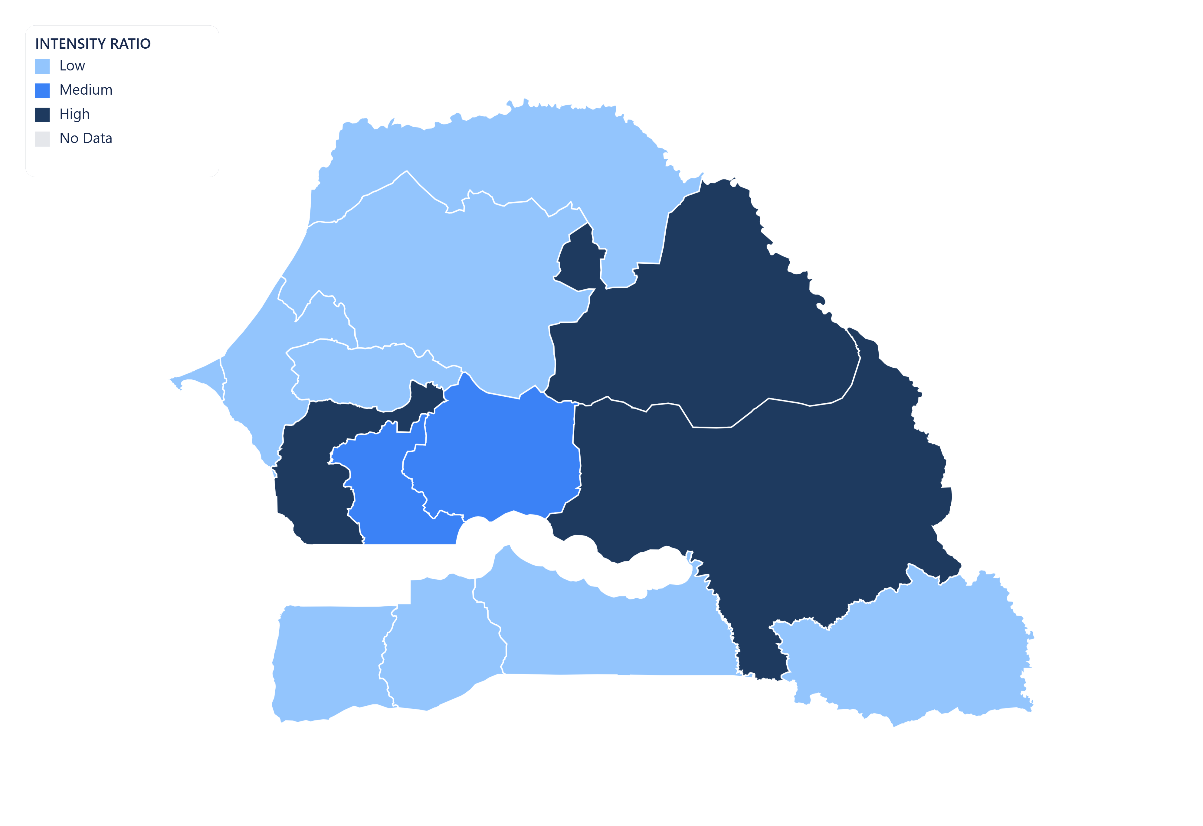 Senegal choropleth map