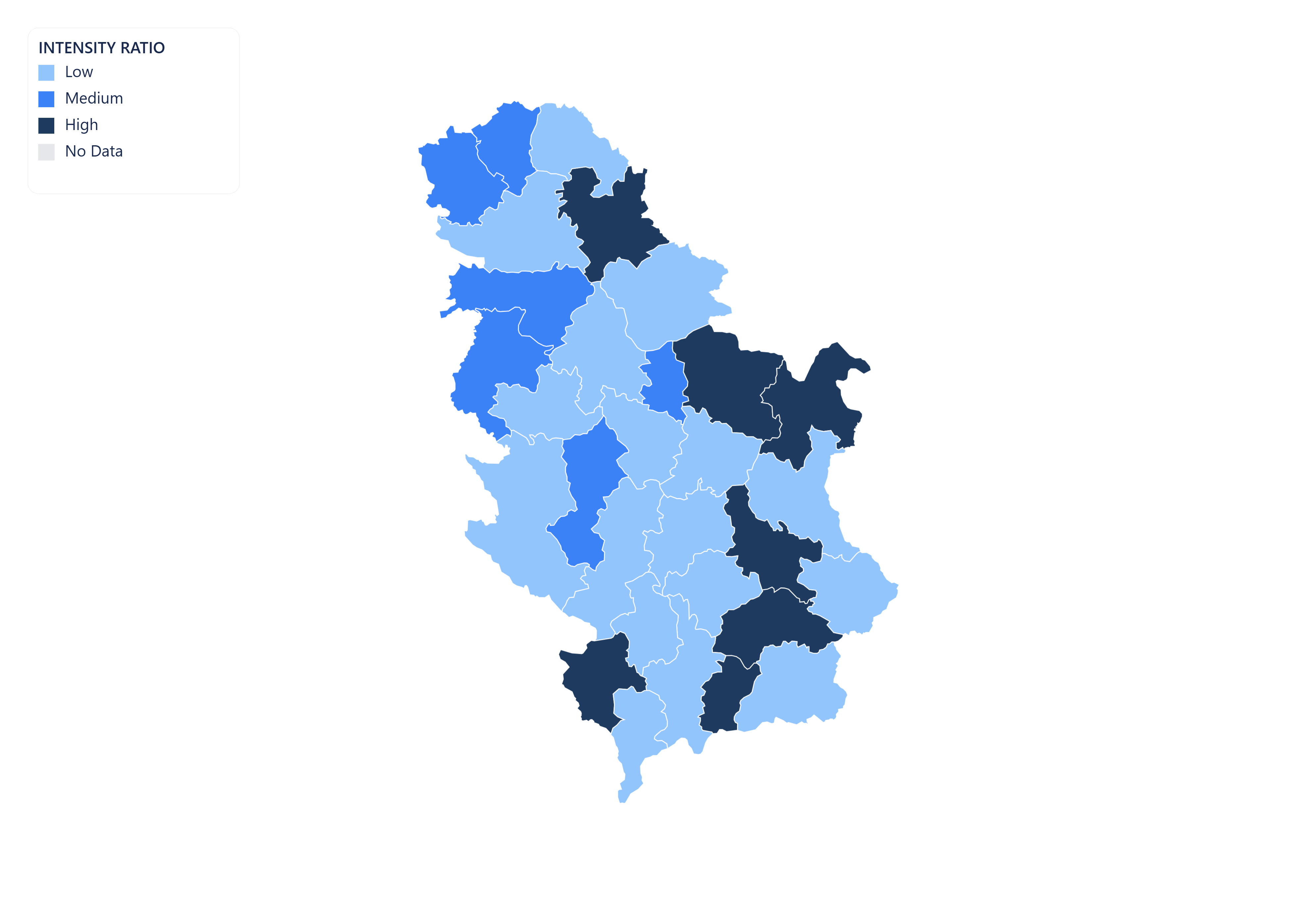 Serbia choropleth map