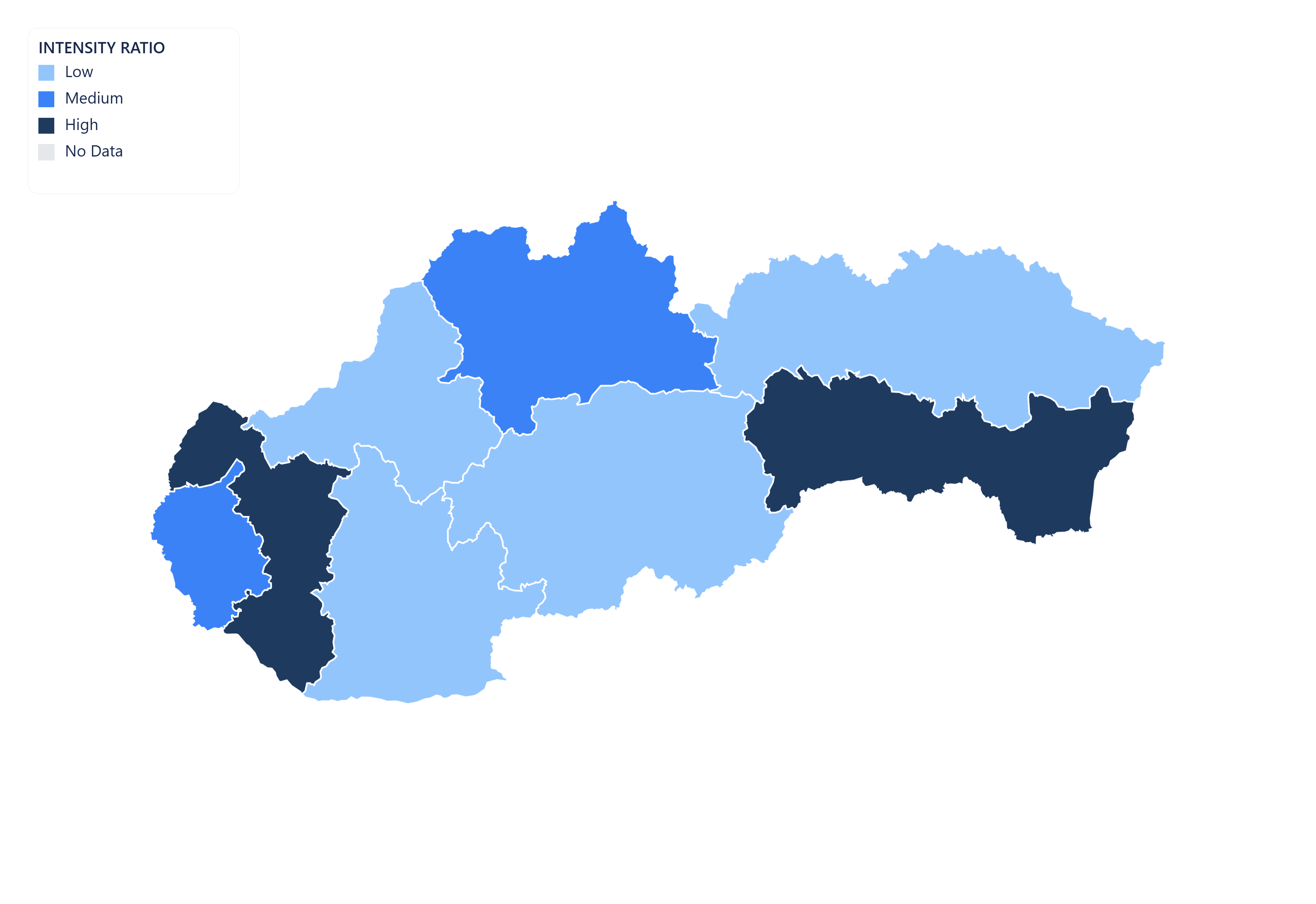 Slovakia choropleth map