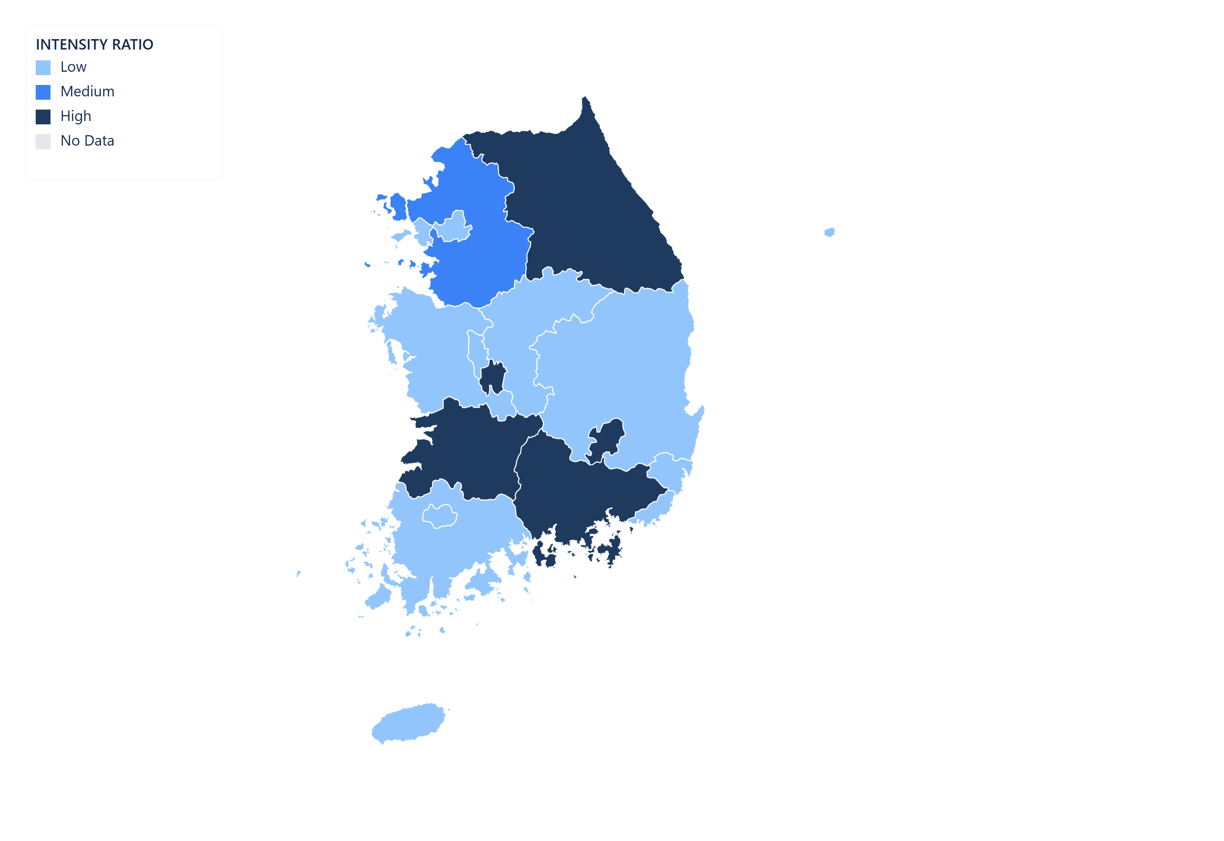 South Korea choropleth map