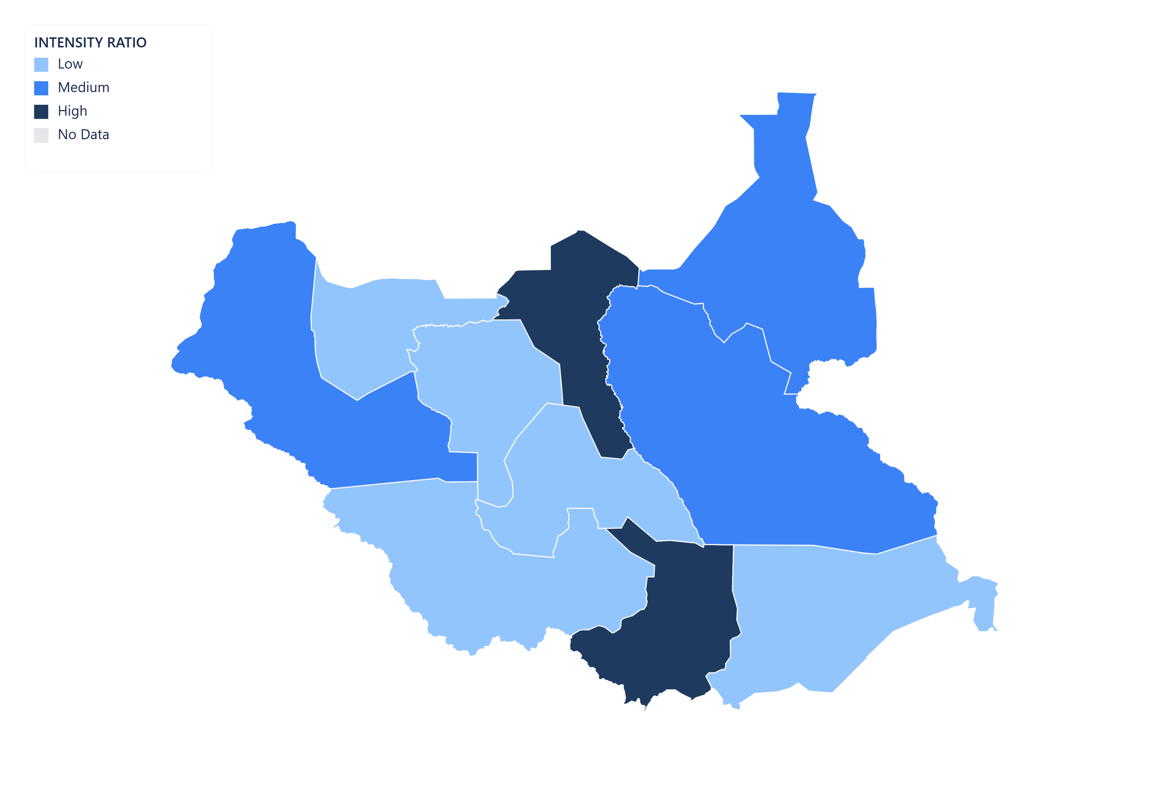 South Sudan choropleth map