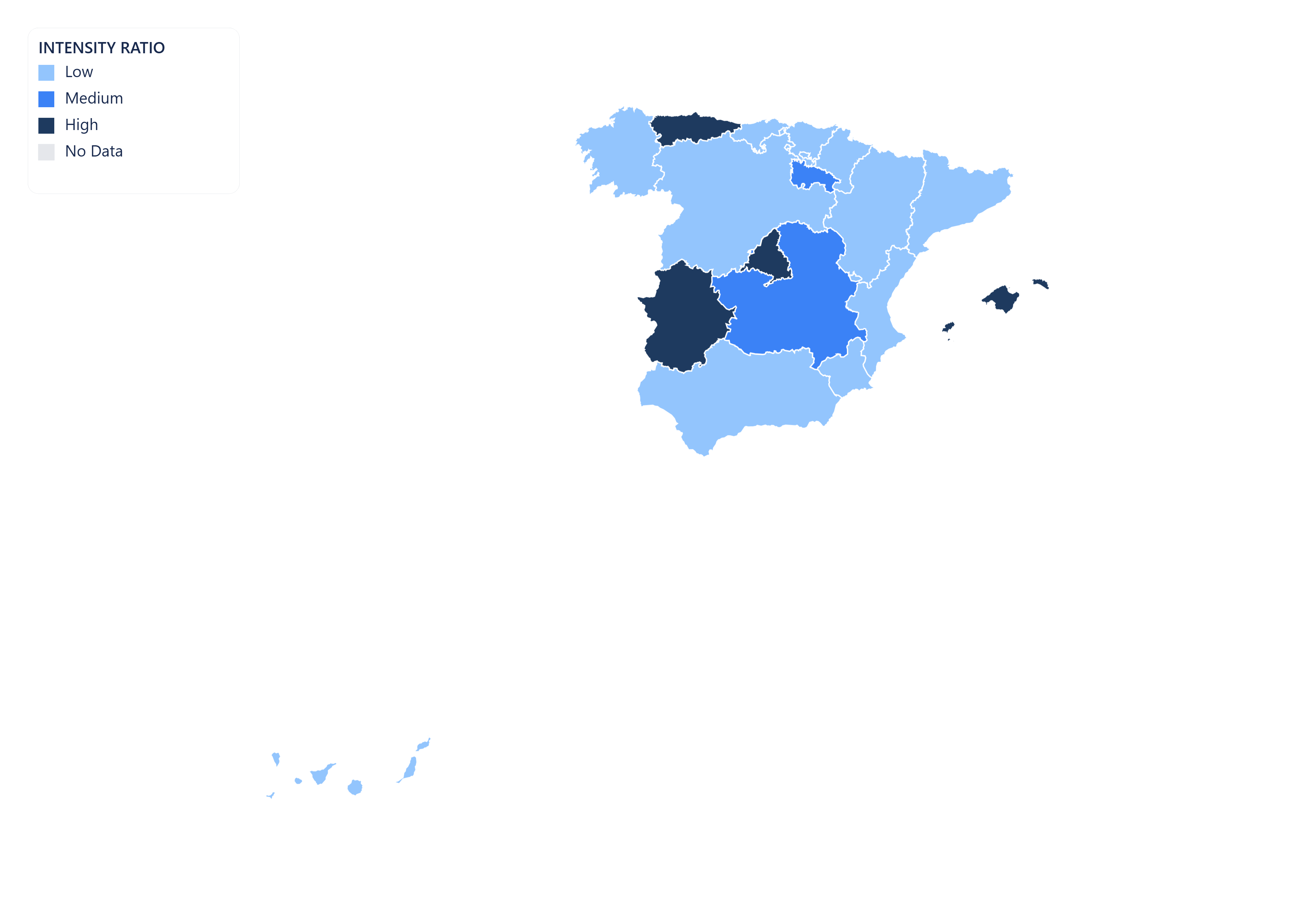 Spain choropleth map
