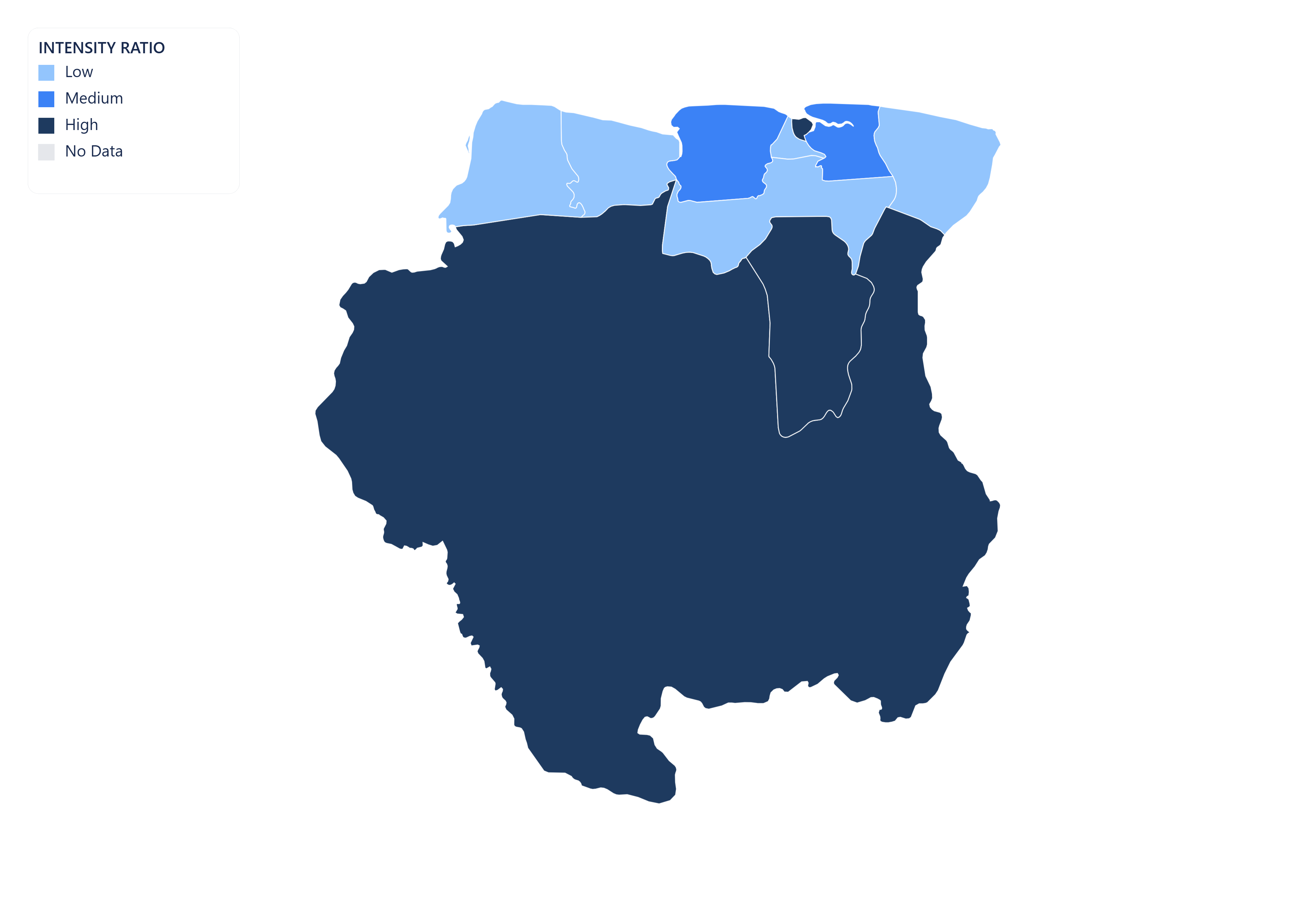 Suriname choropleth map