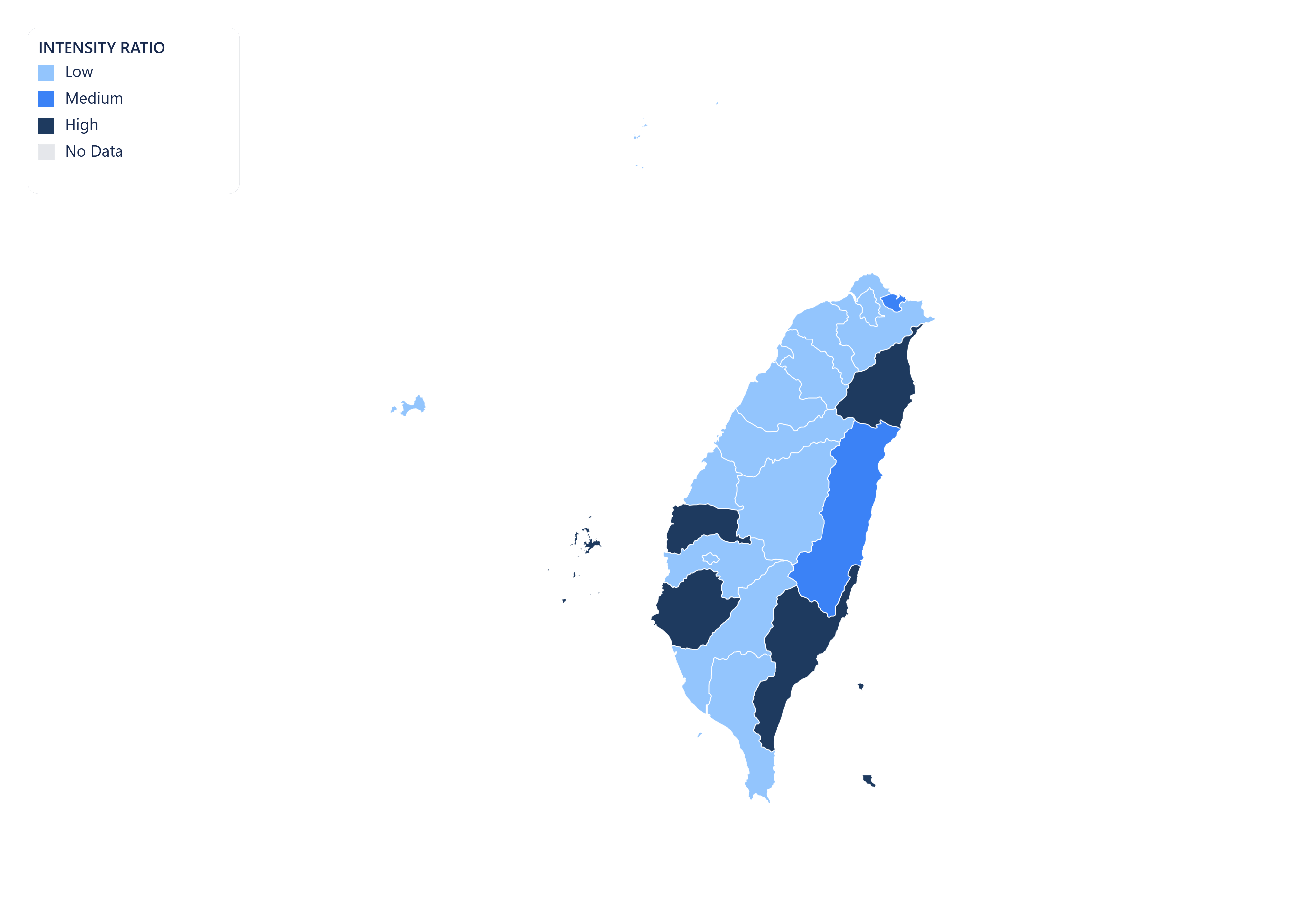 Taiwan choropleth map
