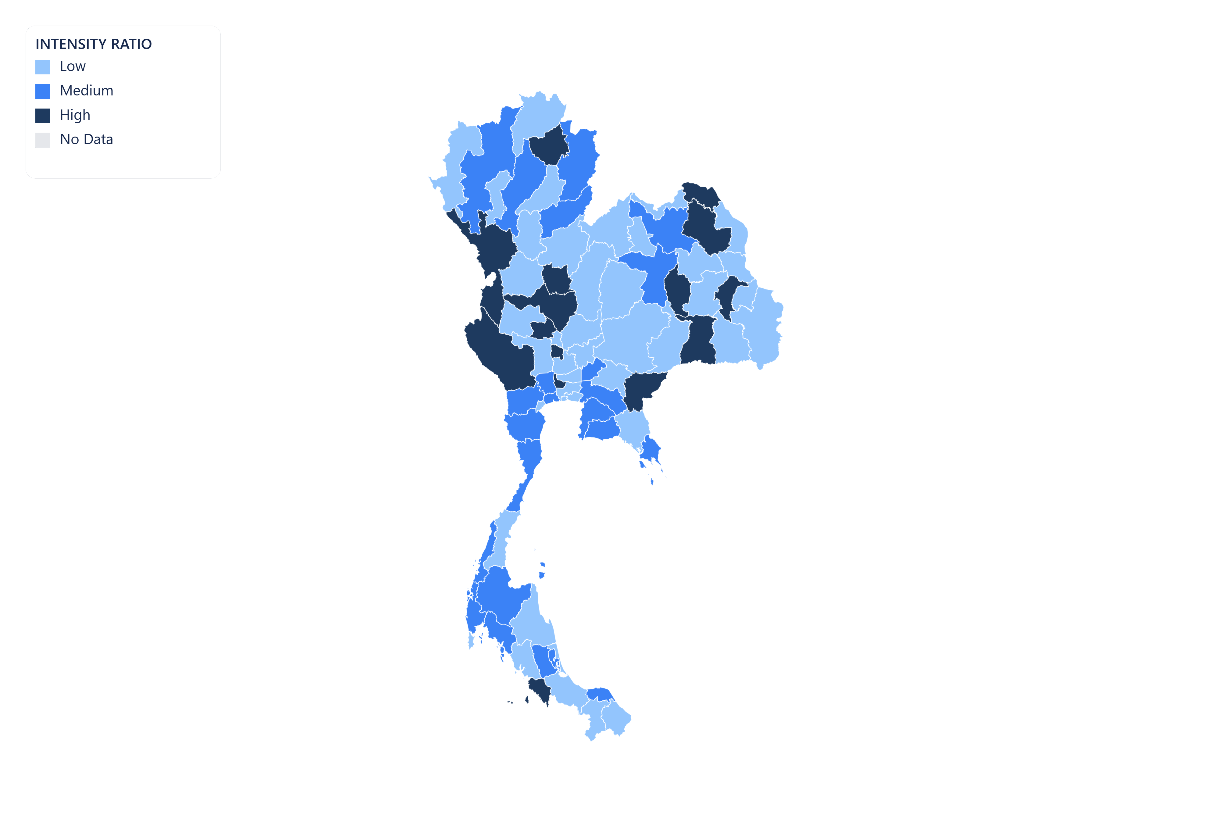 Thailand choropleth map